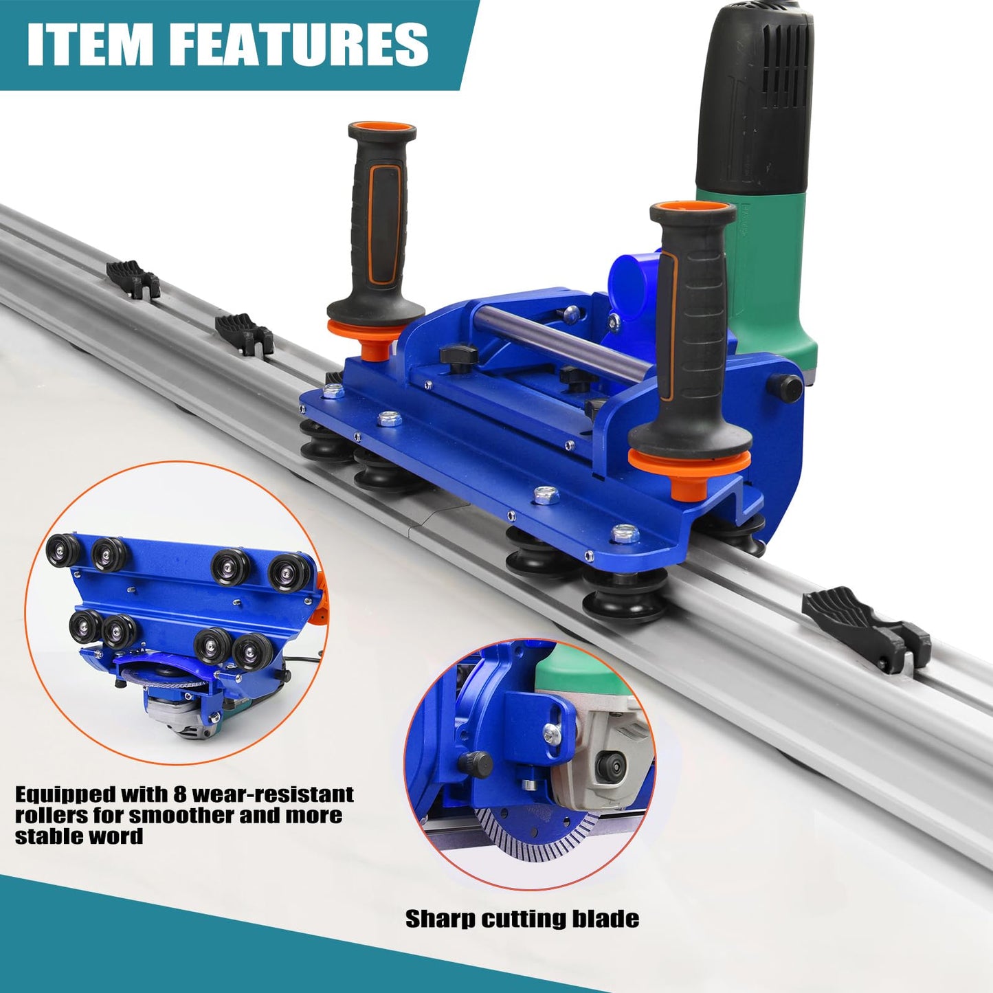 Electric Orbital Angle Grinder Tile Cutter for jiaomoji Large Ceramic Porcelain Tiles Up to 124 inches, Precise Ceramic Tile Cutting Tool(Angle grinder included)