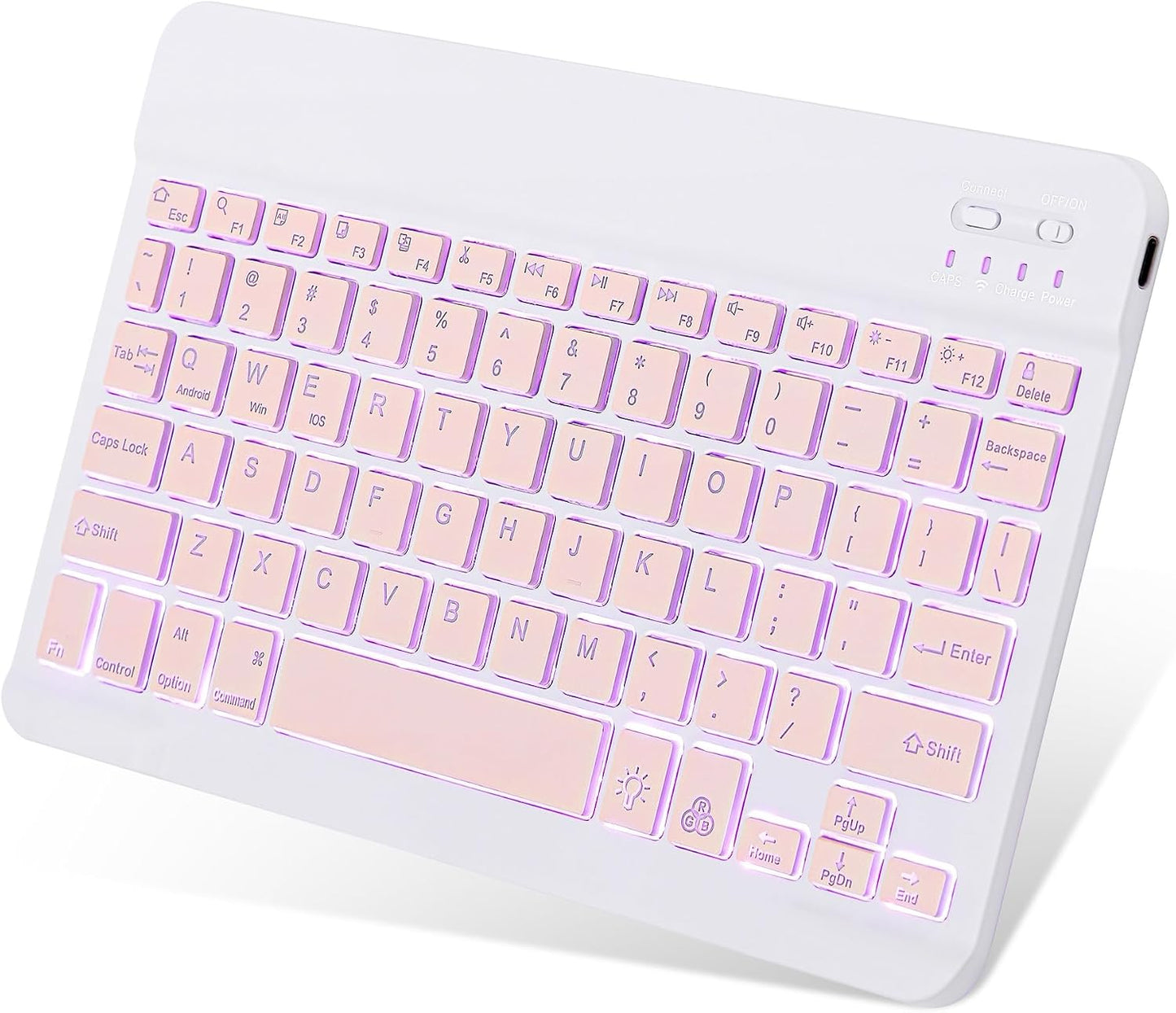 TOHAKATA A16 11th 10th Backlit Bluetooth Keyboard Small Portable Wireless Keyboard Rechargeable Illuminated for Android