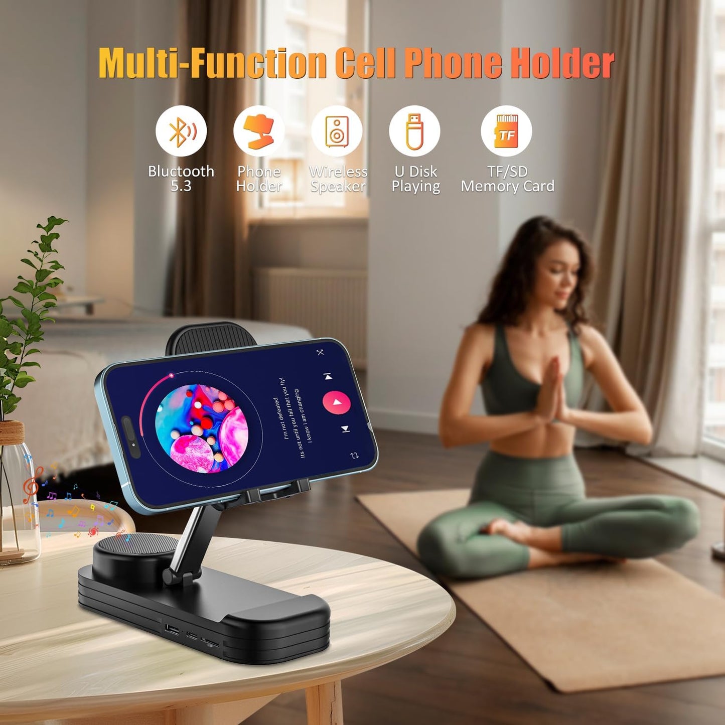 LBSC Wireless Bluetooth Speaker with Phone Stand, Cool Gadgets for Men, Birthday Gifts for Teen Boys, Portable Mobile