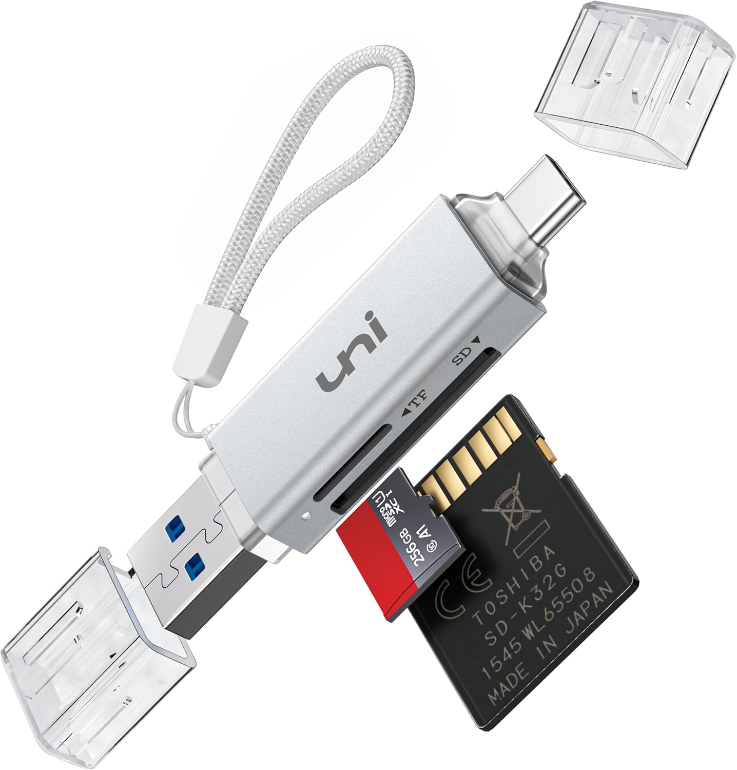 uni 3.0 SD/SDHC/SDXC/MMC, SD Card Reader, High-Speed USB C to Micro SD Card Adapter USB Dual Slots, Memory Card Reader