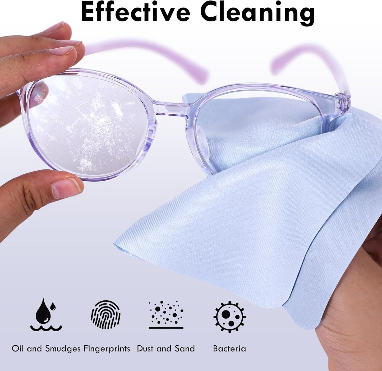 Nadadora Cloths,20 Pack,Extra Washable,6"X7" Individually Wrapped Premium Microfiber Glasses Cleaning Thick,Soft