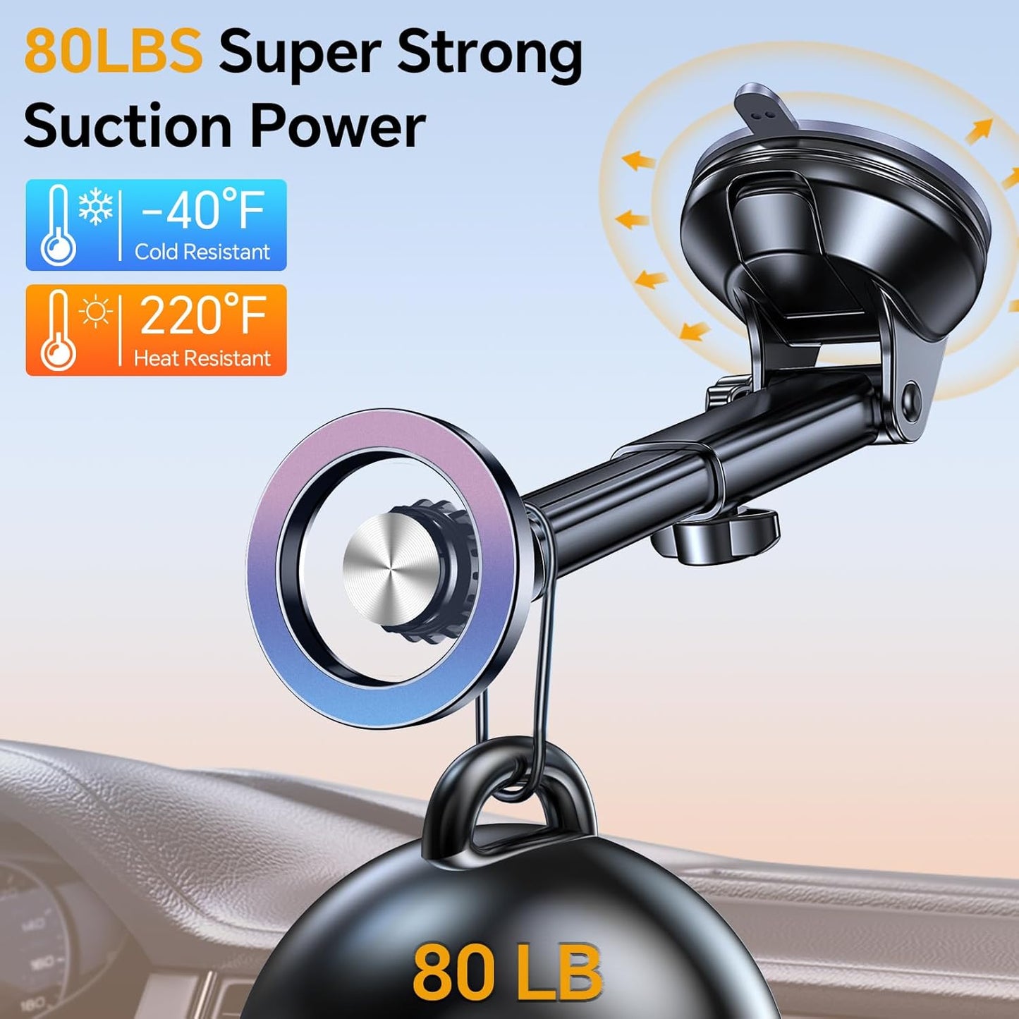 Coolpow 17 16 for MagSafe Car MountWindshield+Vent+DashMagnetic Phone Holder for Car Phone Holder Mount Cell Phone