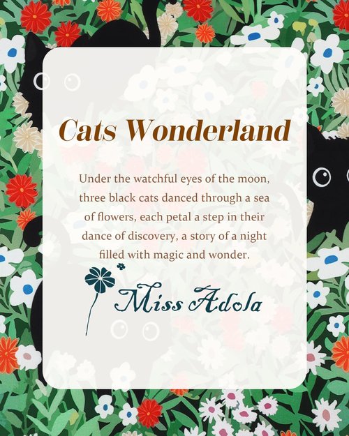 Miss Adola Aesthetic Cotton Tote Bag for Women - Reusable Grocery Bag with Buckle Green Three Cats Fabric Shoulder Bag for Shopping, Gym, Travel, Work