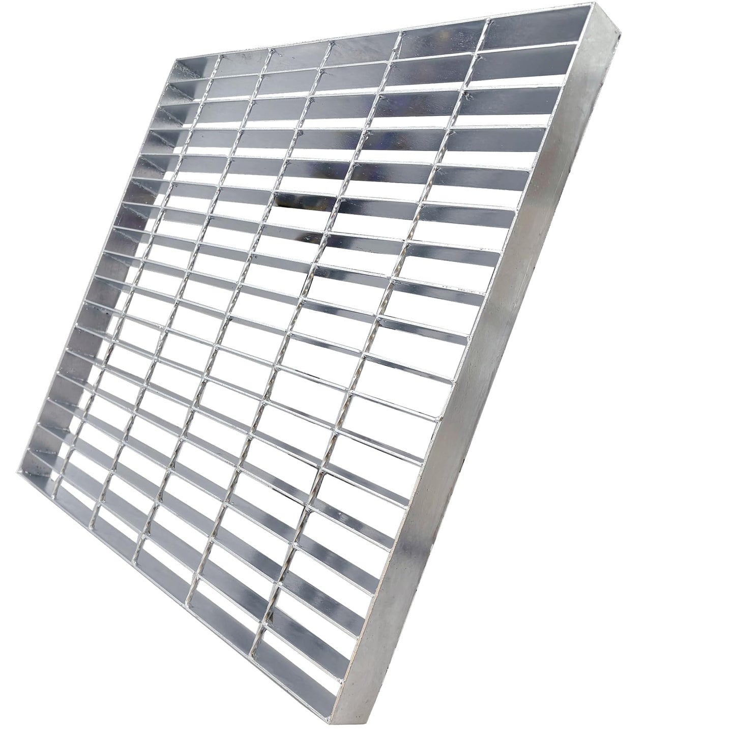 MOSINSBO Galvanized Steel Drain Grate 24x24 in for NDS Catch Basin, B-Class 28100 lbs Heavy-Duty Outdoor Driveway Trench Drainage Grate, Silver Square Replacement Metal Channel Sewer Cove