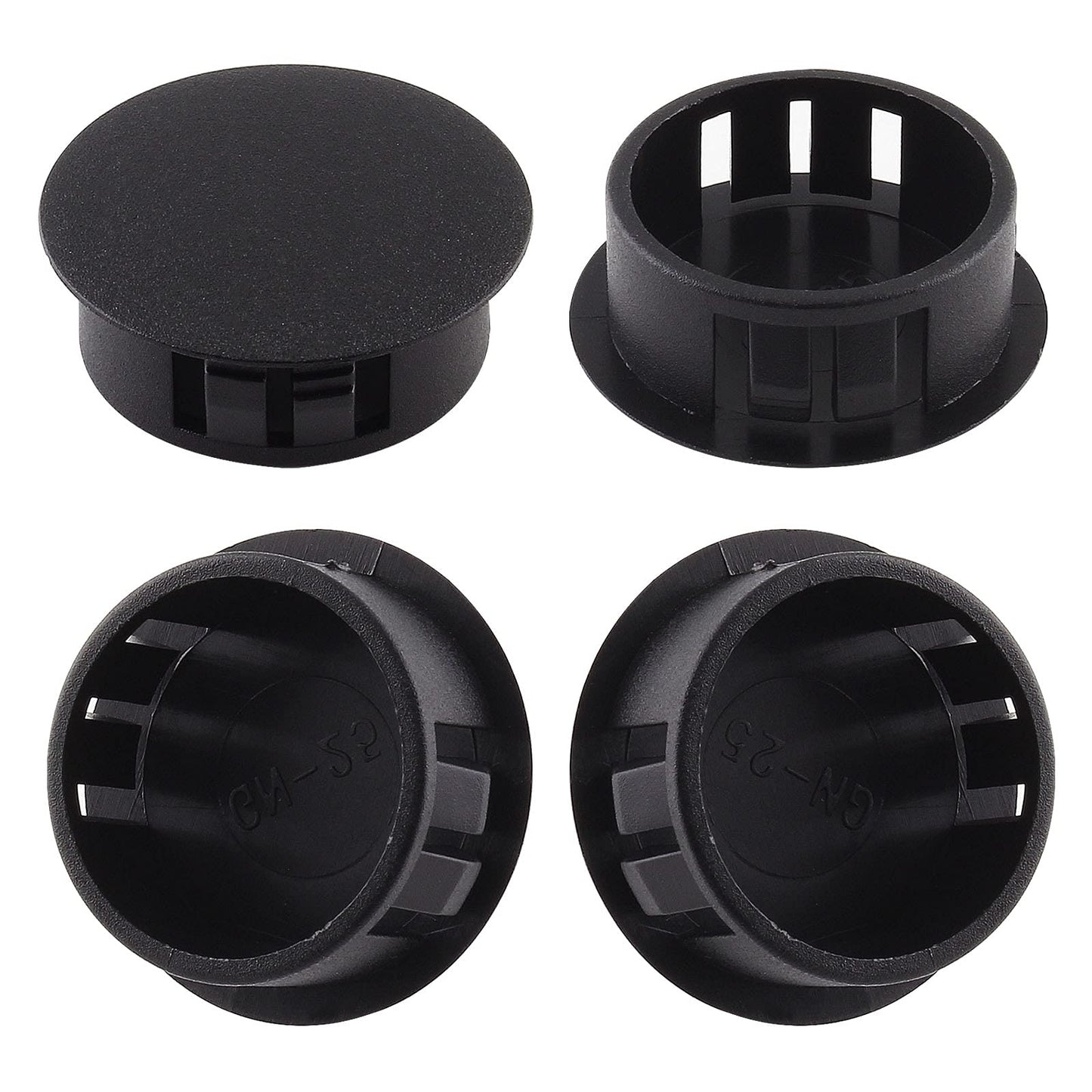 Jersvimc 25Pcs 3/4 Inch(19mm) Black Hole Plug Plastic Hole Cover, Round End Cap Flush Type Tube Insert, Pipe Post Panel Plug for Chair Furniture Glide Protectors