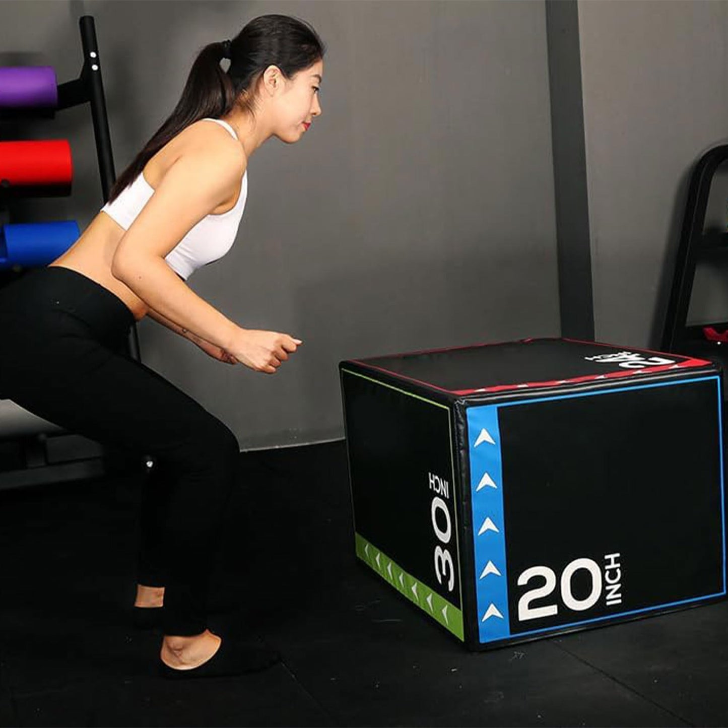 BalanceFrom 3 in 1 20 Inch 24 Inch 30 Inch Foam Plyometric Box Jumping Exercise Jumping Trainer, Multi-Color, 16-Pound