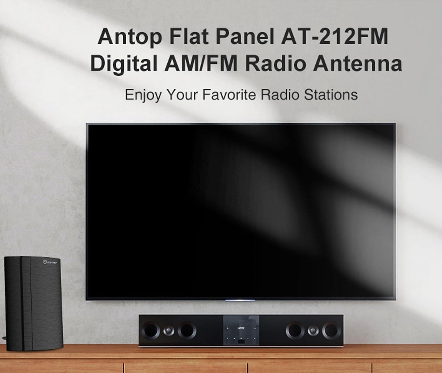 AntennaMastsRus Digital Amplified AM/FM Radio Antenna Indoor for Universal Stereo Radio Audio Signal RF Broadcast