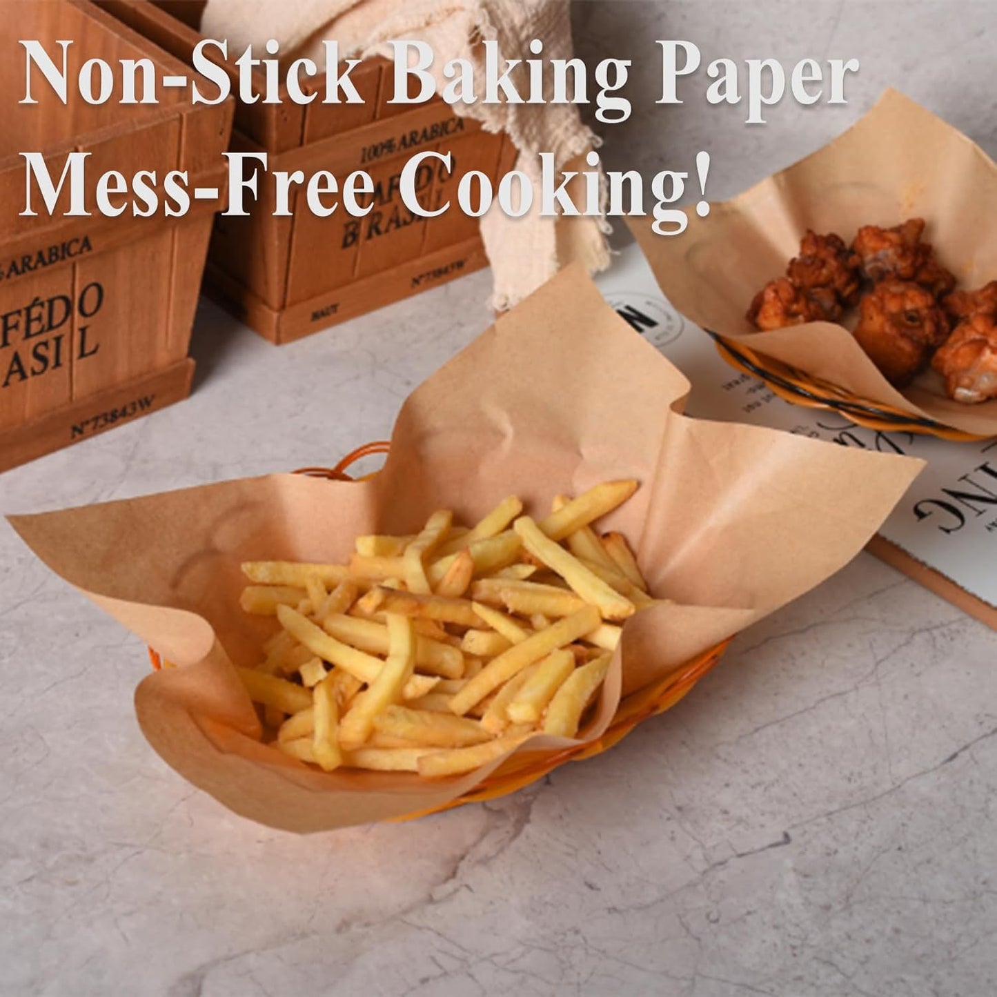 Unbleached Parchment Paper Sheets - 100 Pcs Baking Paper for Perfectly Baked Goods
