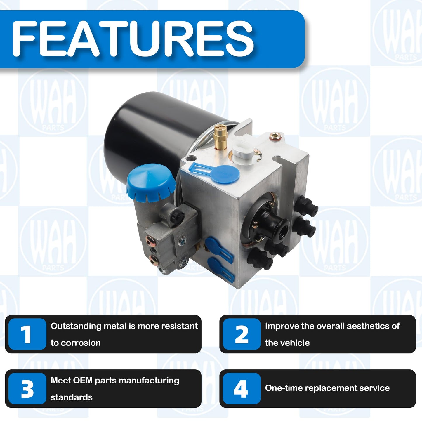 Wahparts 12V 801266 Air Dryer Compatible with Volvo Freightliner Kenworth Peterbilt 5015534 5015533 5010696X