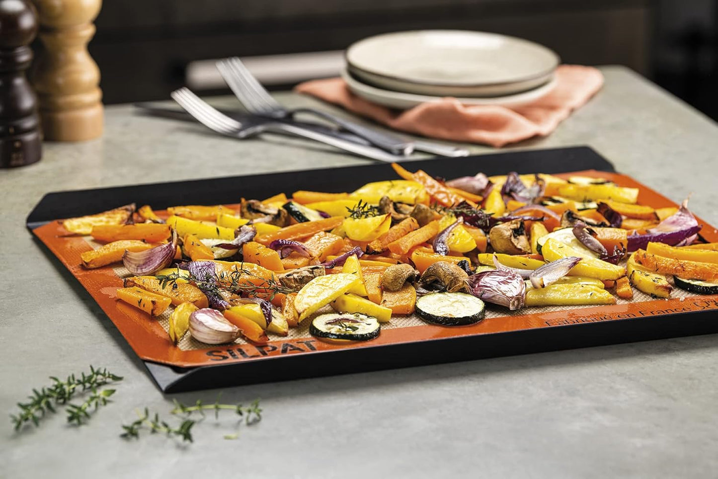 Silpat Premium Non-Stick Silicone Baking Mat - Half Sheet Size 11-5/8" x 16-1/2" | Vibrant Orange