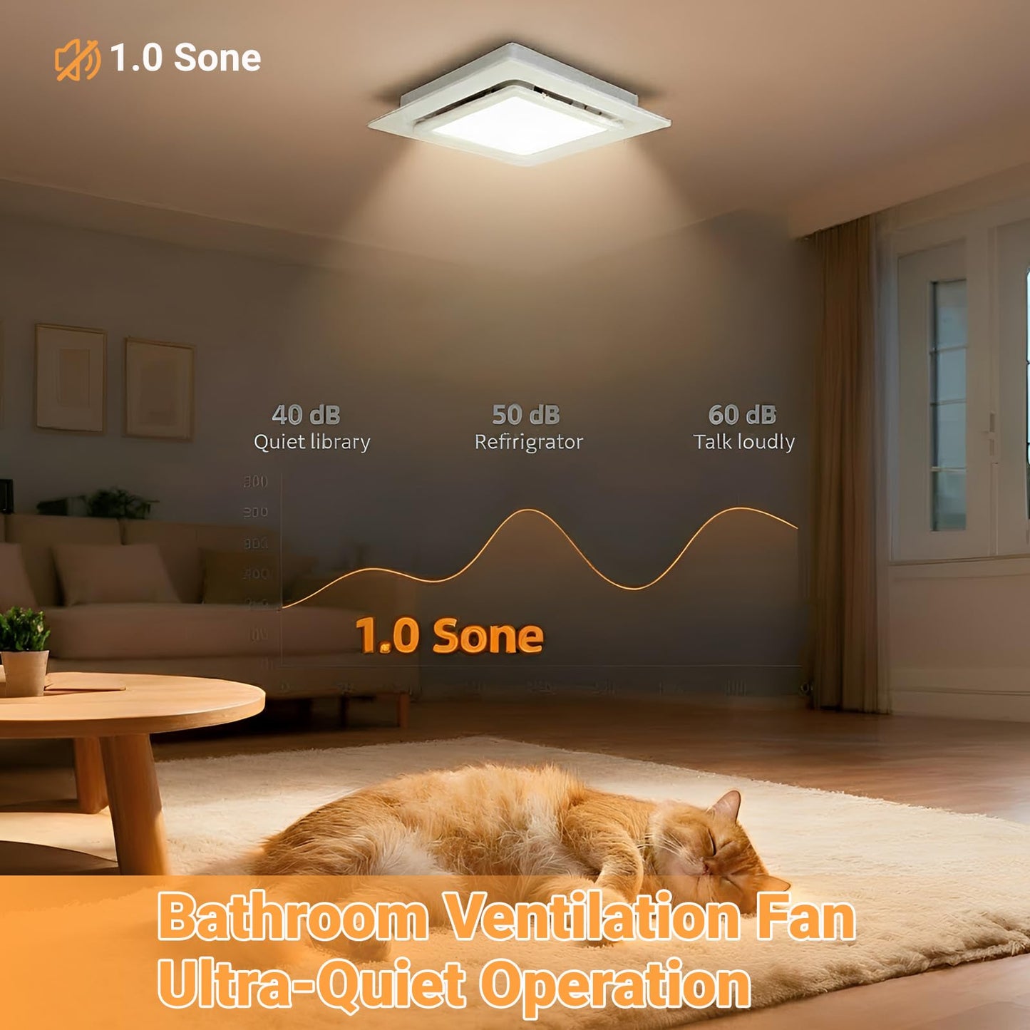 RLOZUI Bathroom Exhaust Fan with Light, 120 CFM Quiet Ventilation Fan with 6500K 1200LM LED Light, 1.0 Sones, 4" Duct, Mounting Opening 8.3"x8.3", Ceiling Mount Vent Fan for Bathroom Office Home