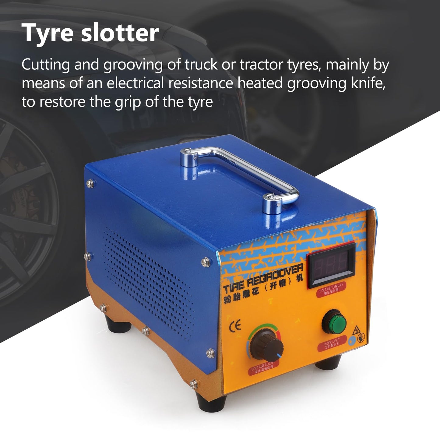 Oztwel Tire Groover Machine, 1000W Rubber Tire Regroover Machine, Tire Grooving Tool, Professional Tire Groover with 20 pcs U/V-Shaped Blades for Rubber and Tires 110V