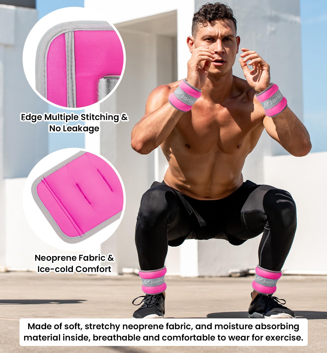 Ankle Weights, Wrist Leg Arm Weights for Women Men Kids Child with Adjustable Straps,A Pair of 4LBS(2LB Each Weight) Strength Training Weighted for Jogging, Running, Walking, Fitness, Rose Red