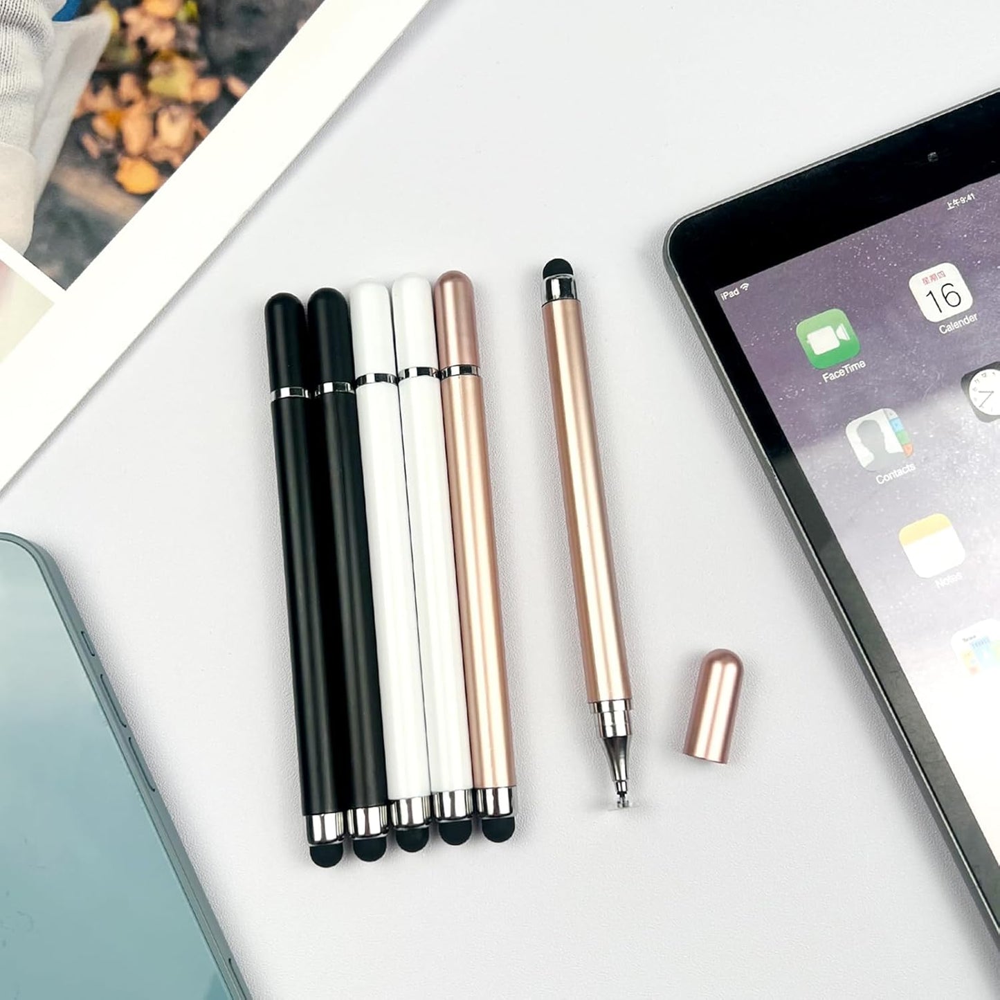 Brvlsoc 6-Pack 2-in-1 (3 Stylus Pens for Touchscreen Devices High-Precision, No-Charge Stylus for iPad, iPhone, Samsung