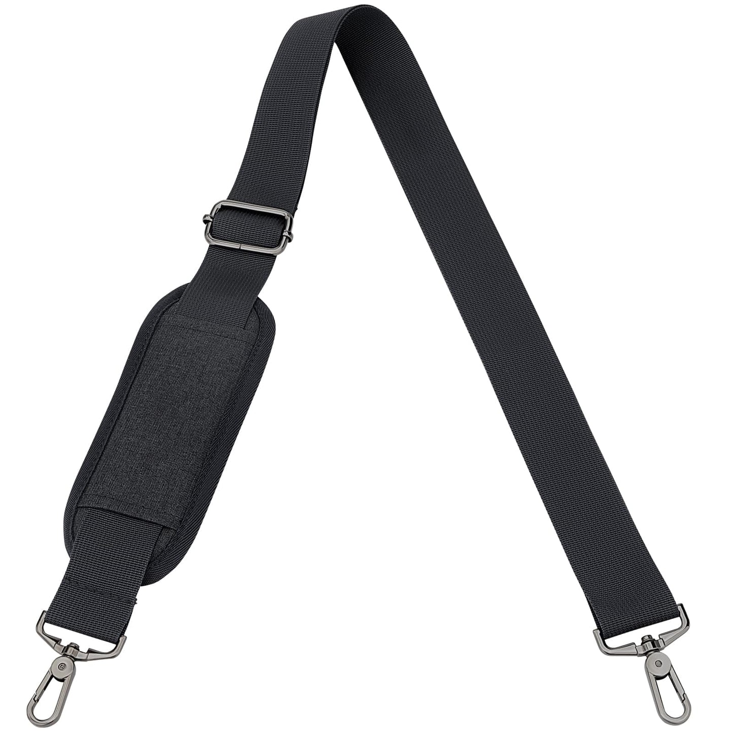 RAINYEAR 59 Inch Shoulder Strap for Bag, Adjustable Soft Padded Replacement Purse Strap with Metal Hooks for Laptop Bag, Shoulder Bag, Messenger Bag, Travel Duffel Bag, Crossbody Bag, Black