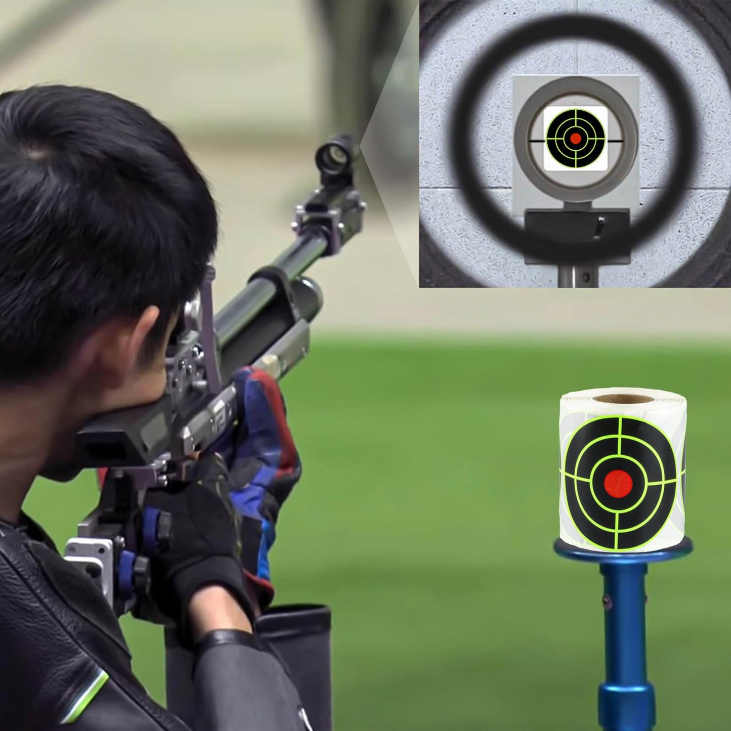 3 Inch Splatter Targets for Shooting Range Targets, 2 Roll/100 Pcs Shooting Splatter Target Stickers, Self Adhesive Target Reactive Paper Sticker for Archery Bow Practice