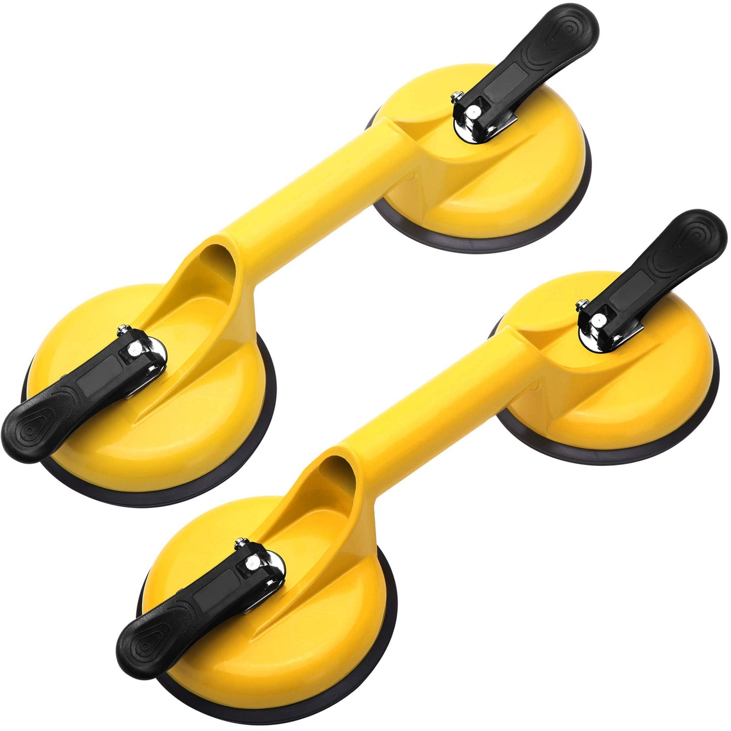 FCHO Glass Suction Cups Heavy Duty Aluminum Vacuum Plate Handle Floor Holder Hooks to Lift Large Glass/Tile Suction Cup Lifter/Moving Glasses/Pad for Lifting/Dent Puller (2 Pack)