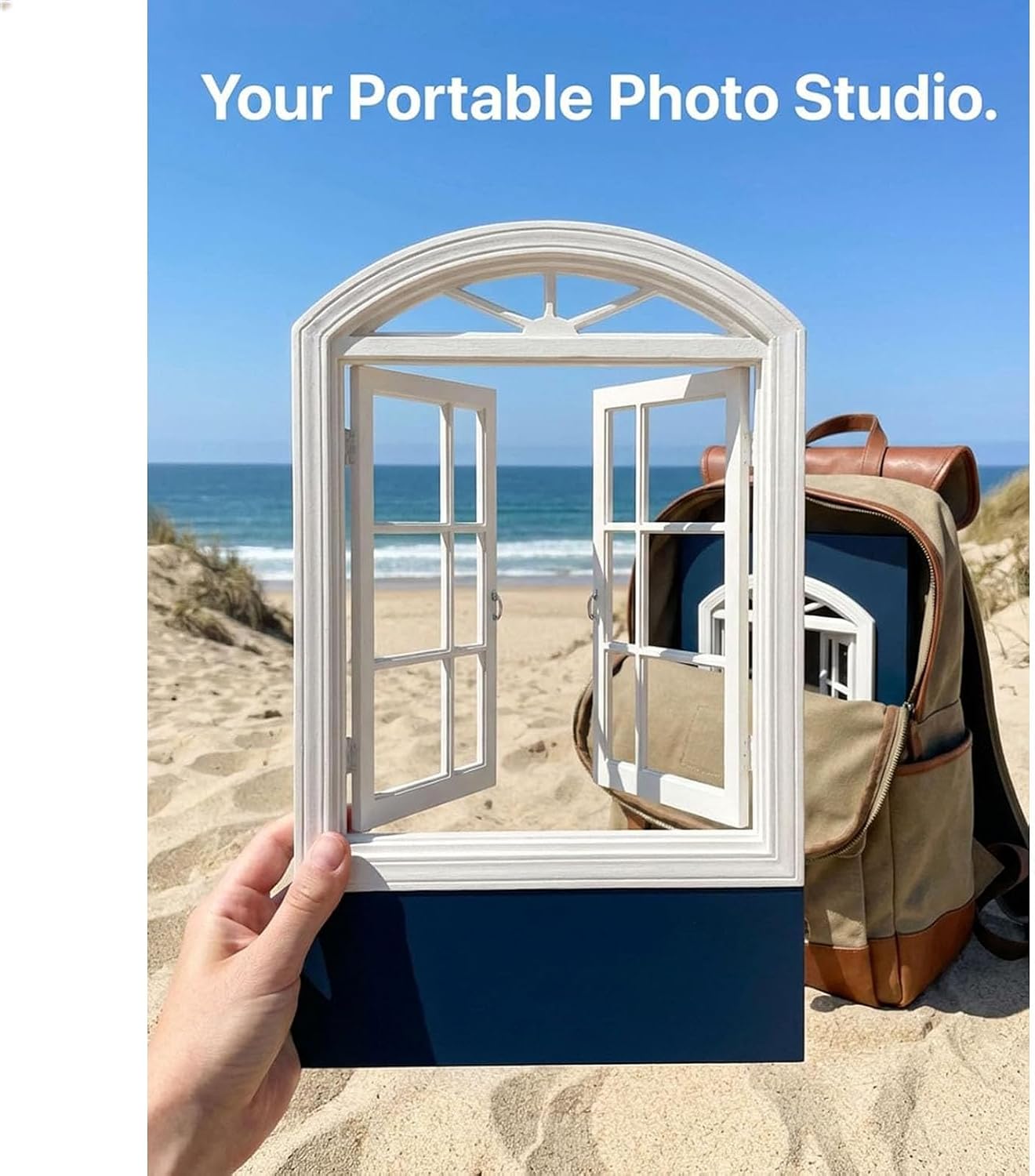 BPiYHUM 3 (1PCS-A) Creative Window Props, Foldable Portable Creative Window Frame Photography Props, Reusable