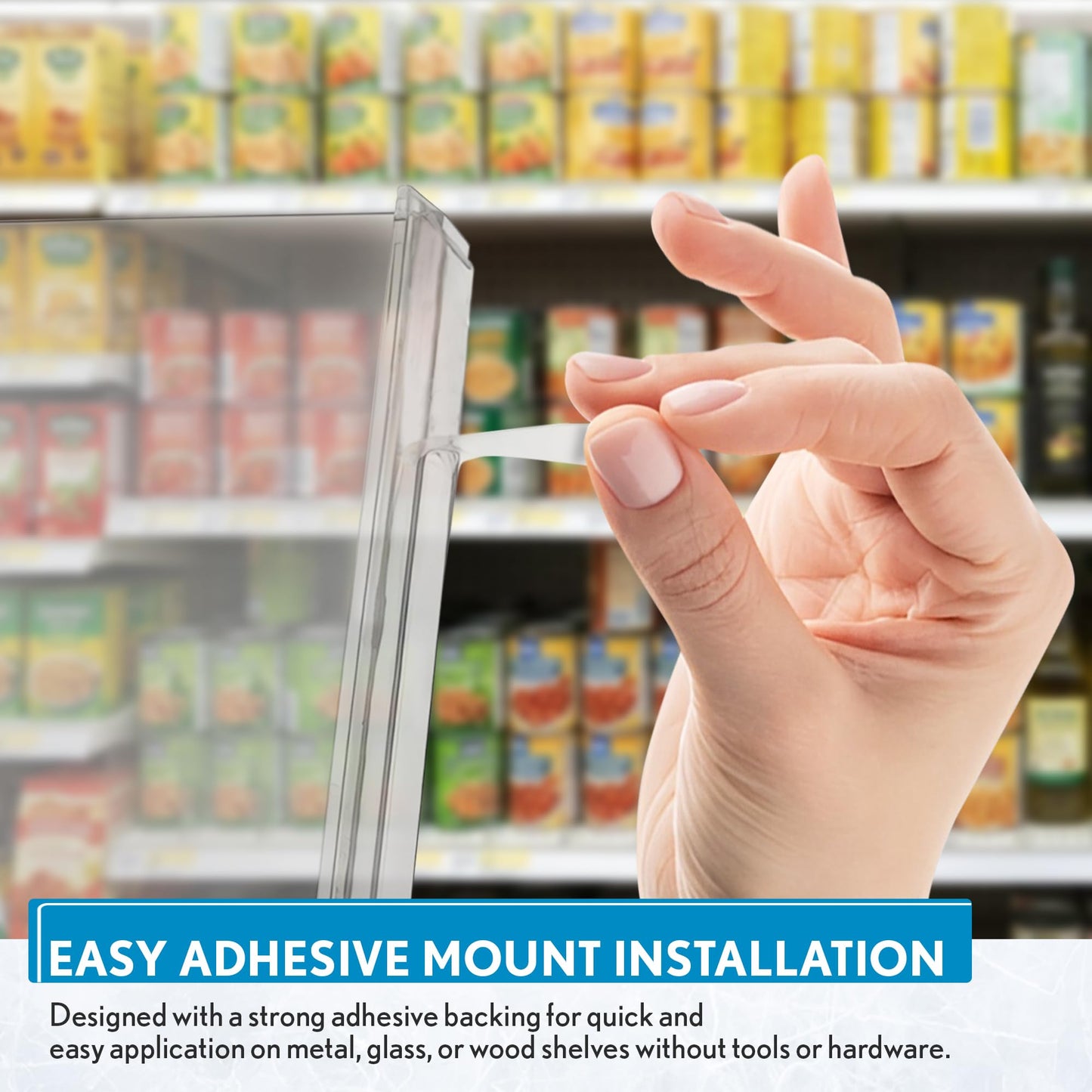 Shelf Dividers, 50 Pack, 3" x 17-9/16", Retail Shelf Organization, Product Separators, Clip Strip
