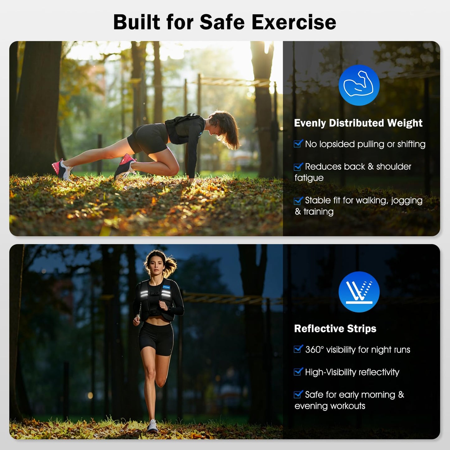 Adjustable Washable Weighted Vest for Women 1.3–13.3 lbs, Open Back for Breathable Cool Comfort, 12 Removable Lightweight Weight Packs, Ideal for Beginners Walking, Yoga, Gym Strength Training