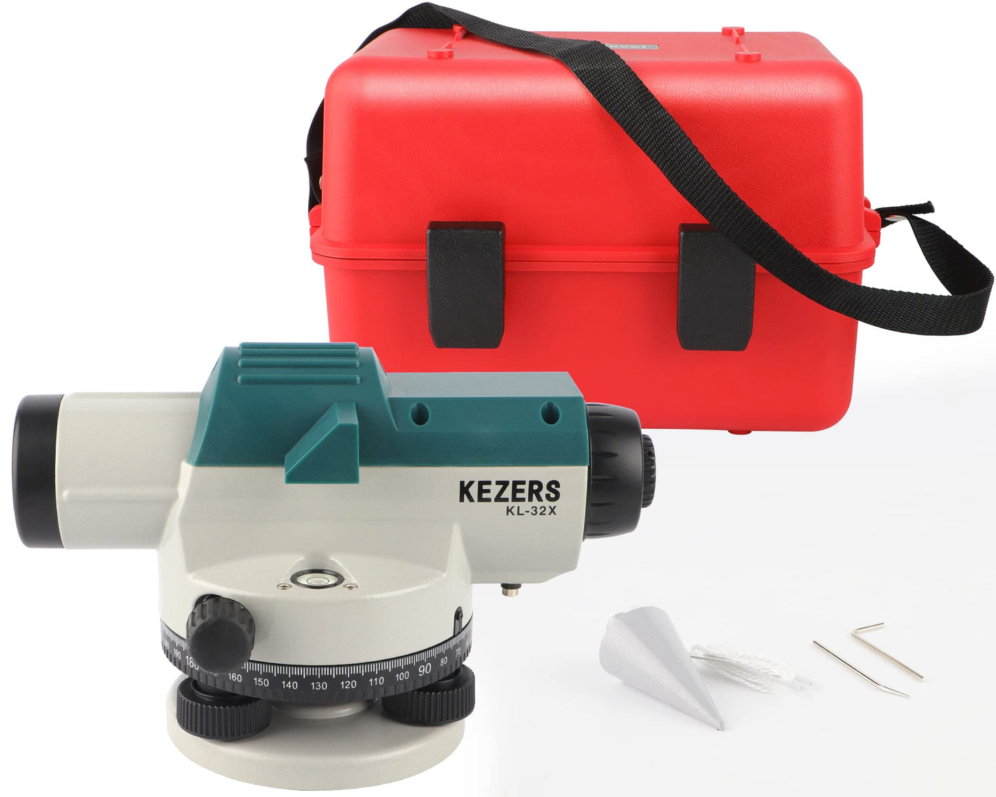KEZERS 32X Automatic Optical Level Kit with Self- Leveling Magnetic Dampened Compensator and Transport Lock,High Precision Height/Distance/Angle Level Measure - KL-32X