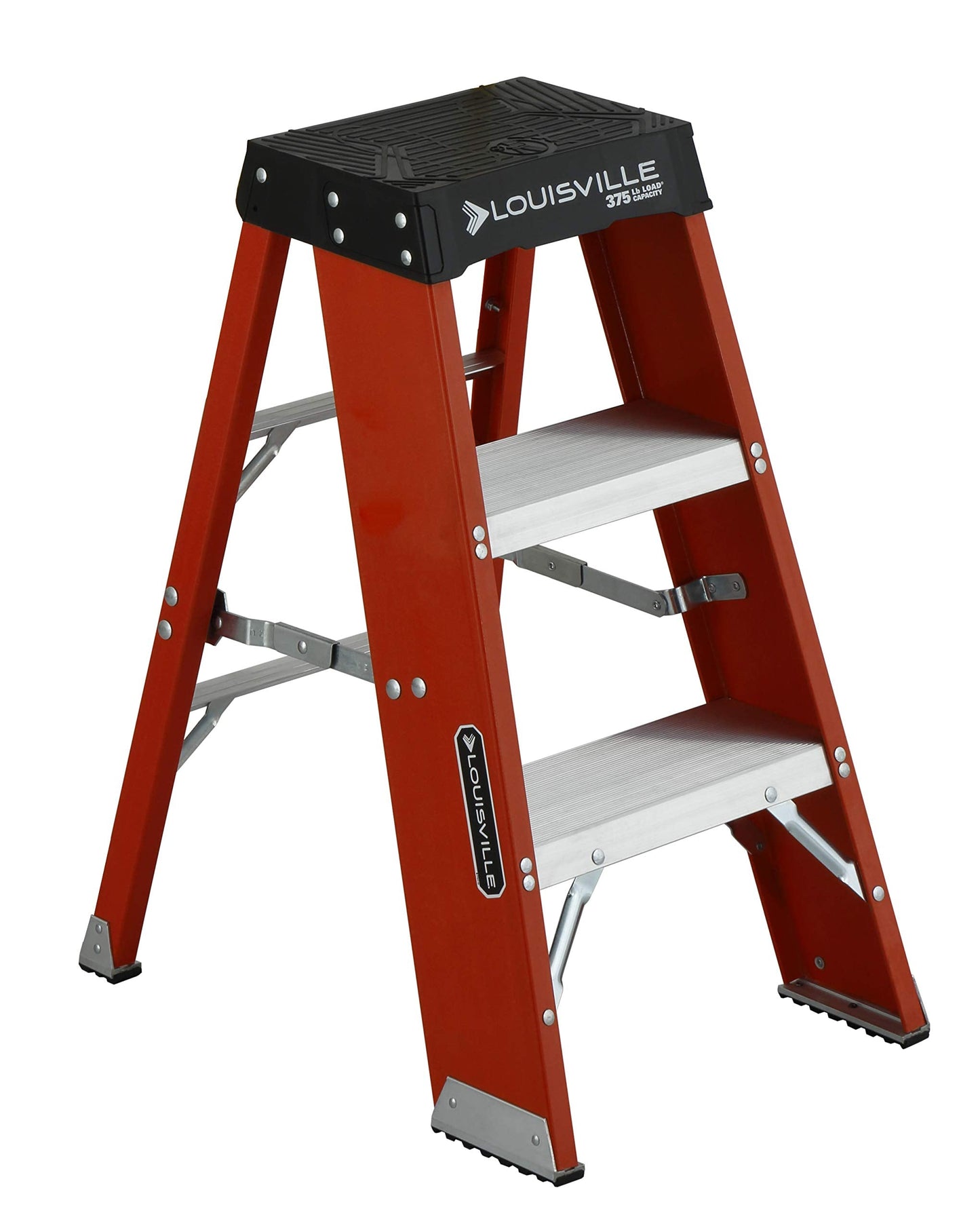 Louisville Ladder 2-Foot Fiberglass Step Stool Industrial, 375-Pound Load Capacity, Type IAA, FY8003