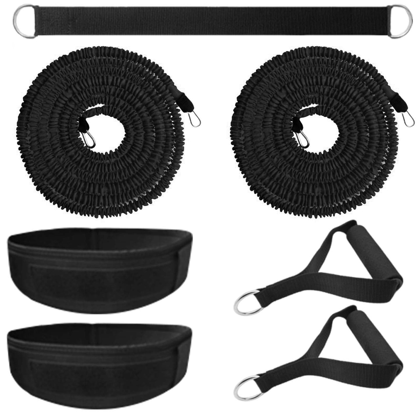 Tuyzhrymlic Speed and Agility Training Equipment, Two Resistance Bands and Adjustable Waist Belts 8pcs 80lb for Solo or Partner Exercise to Maximize Strength Power Focus Suitable for Muti-Sports