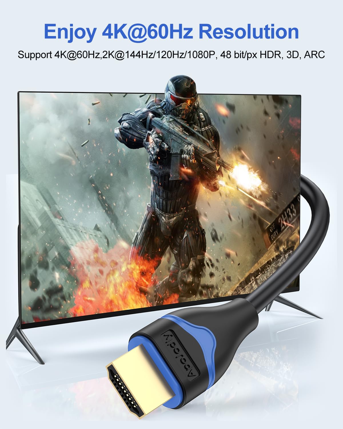 4K 3FT 5-Pack, 3 2.0(4K@60Hz, 2K@144Hz, 1080P@120Hz, 18Gbps, 3D, 2.2, PS4/PS5, 3.3FT/1M HDMI Cables HDMI Cord Foot High