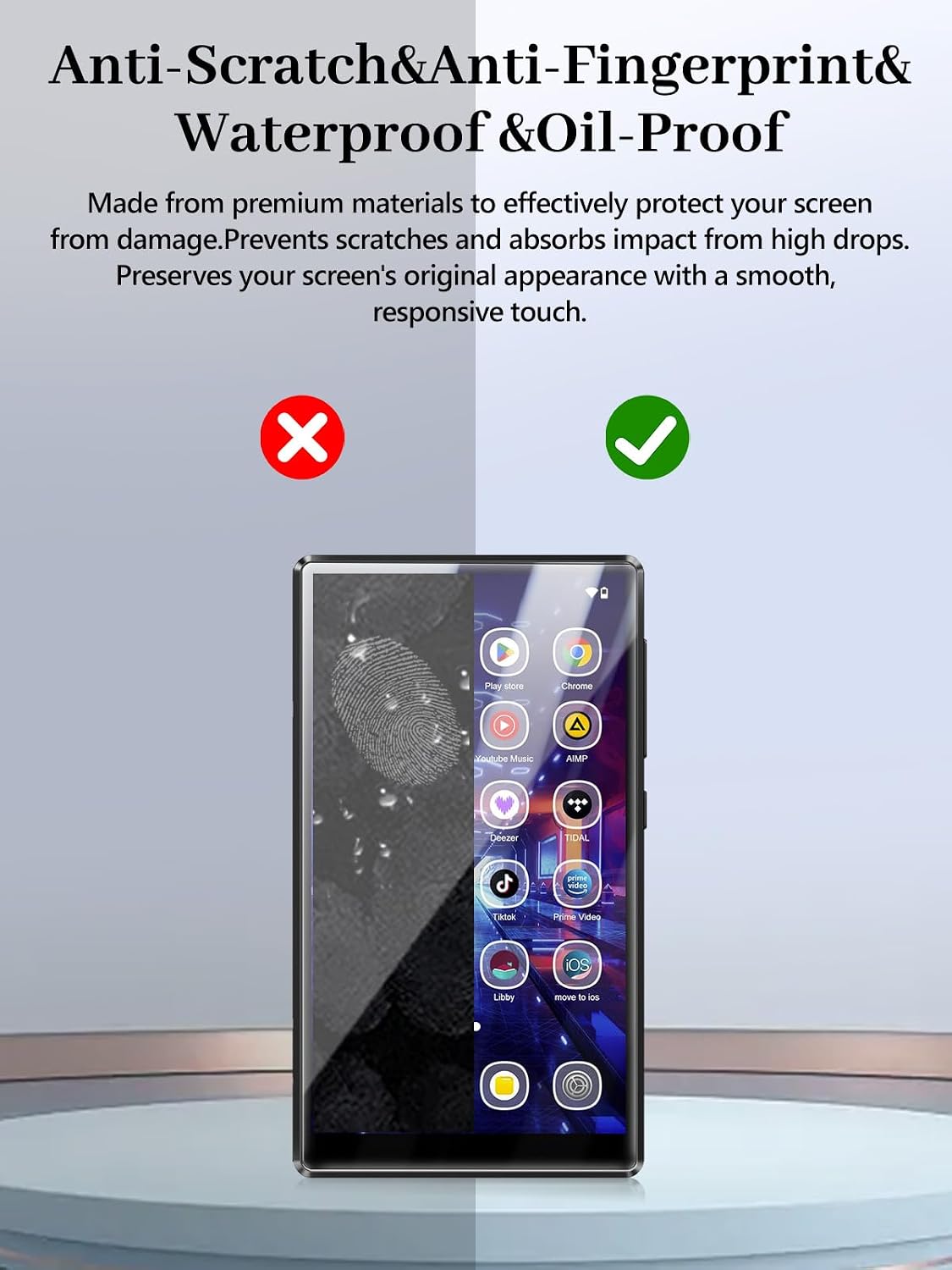 Arxonis 4-Pack X56 MP3 6H Screen Protector for MECHEN Player, Hardness Tempered Glass, Anti-Fingerprint,Anti-Scratch