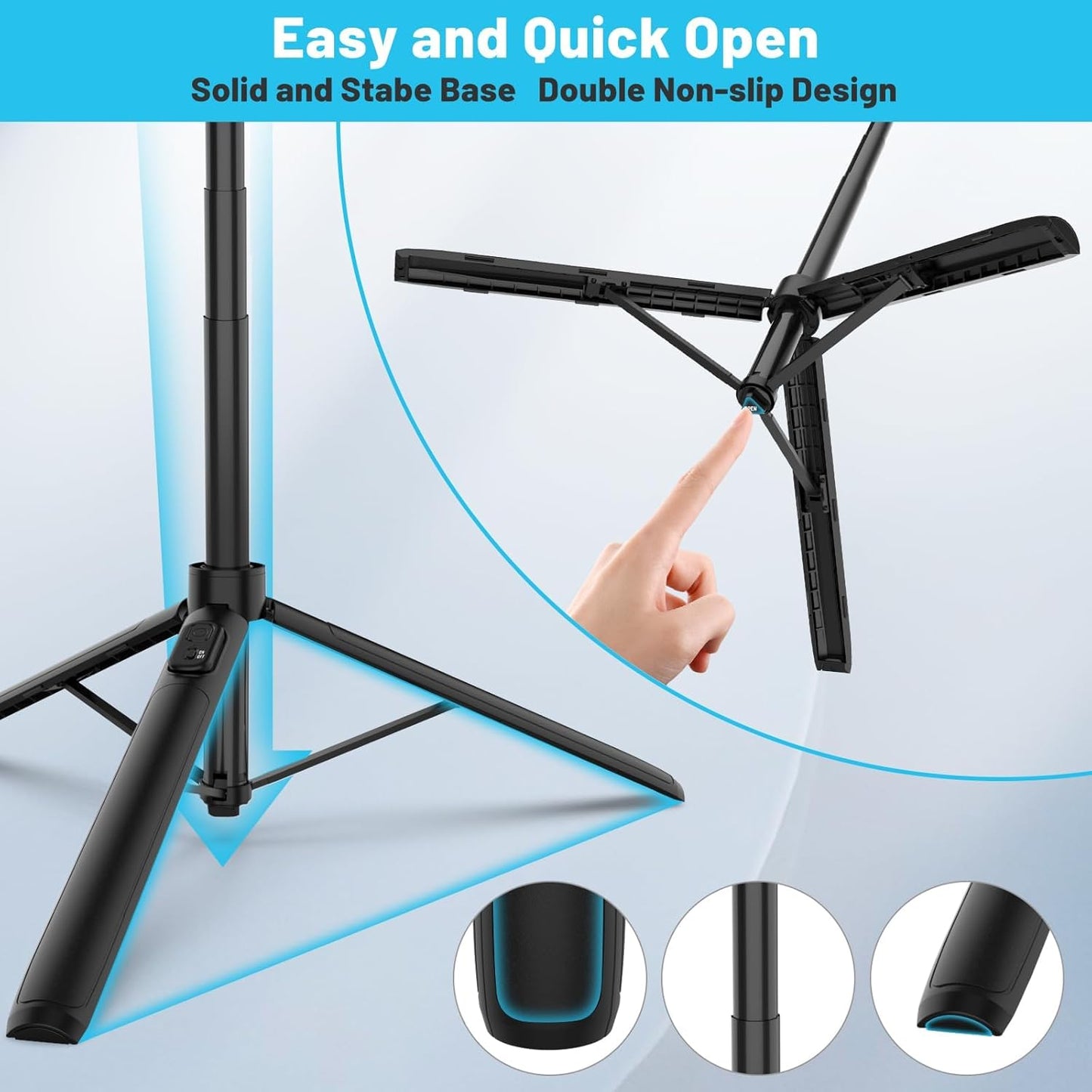ailight 60" 360 Extendable Travel Tripod & Selfie Stick with Cold Shoe & Wireless Remote, Ball Head for Vlogging