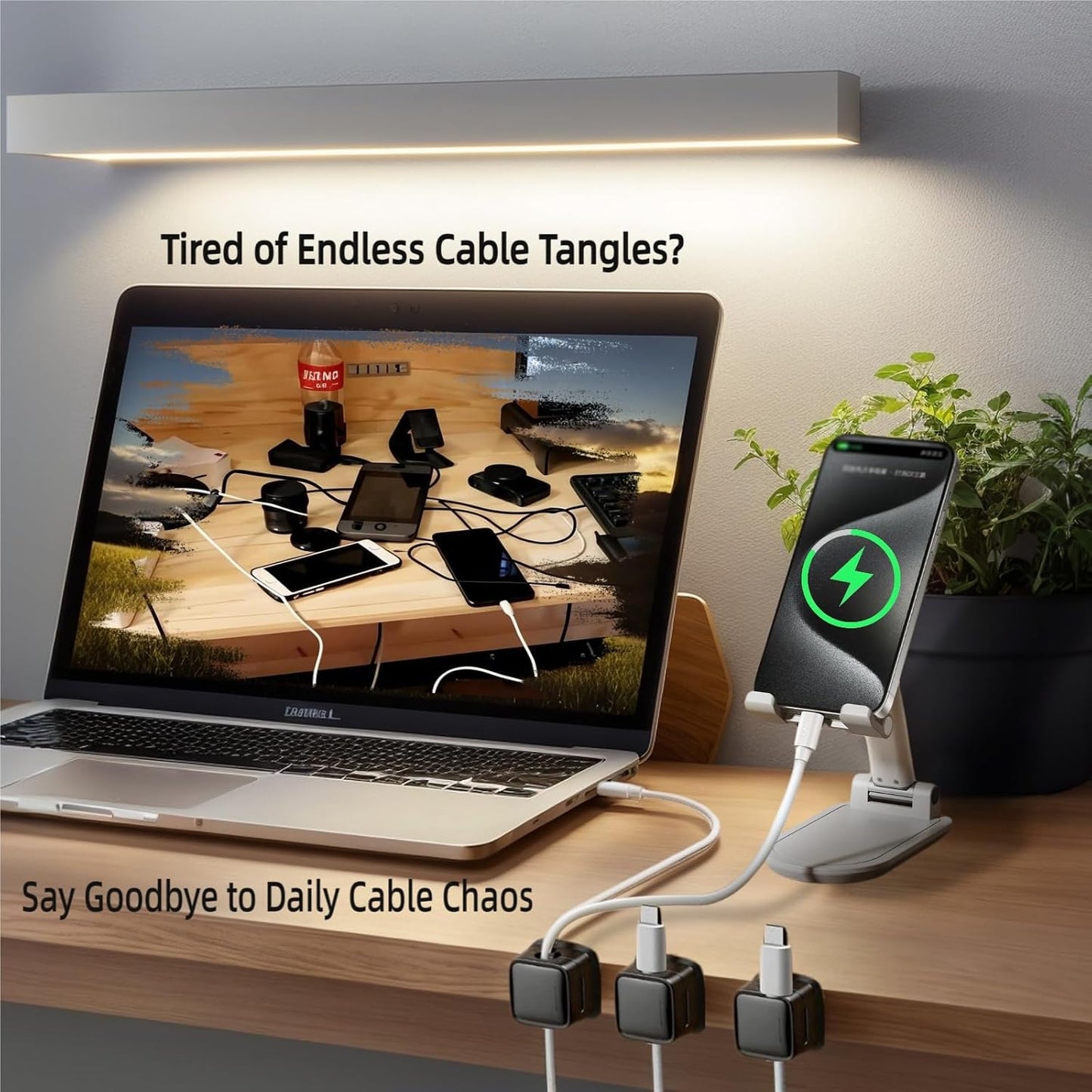 M-Xeotei 12 Pack 2-in-1, Cable Management Clips, Magnetic and Adhesive,Cable Holder, Multi-Surface Cord Organizer