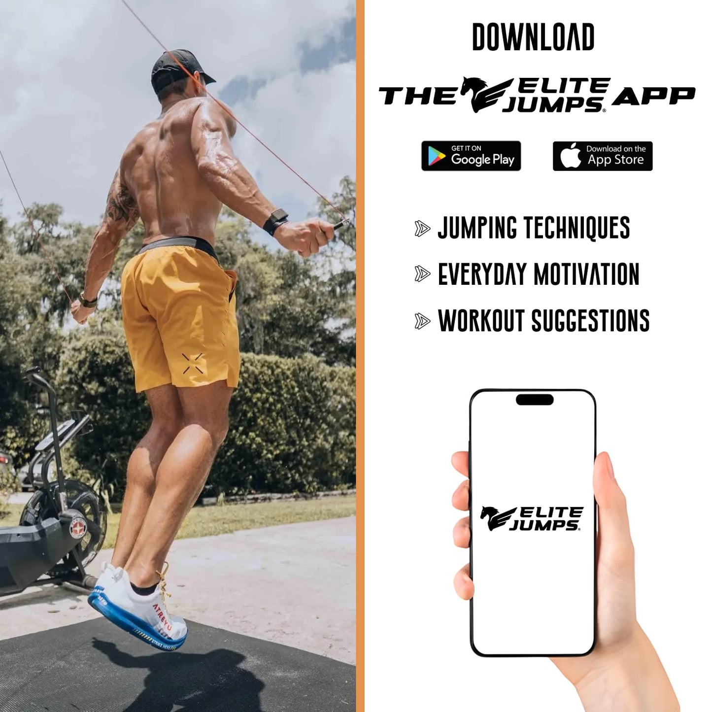 Elite Jumps Muay Thai + Mat Bundle | 1.2lb Weighted Jump Rope + Non-Slip Jump Rope Mat | Heavy Rope Training Set for Muay Thai, MMA, HIIT & Fitness | Improve Grip, Endurance & Protect Floors