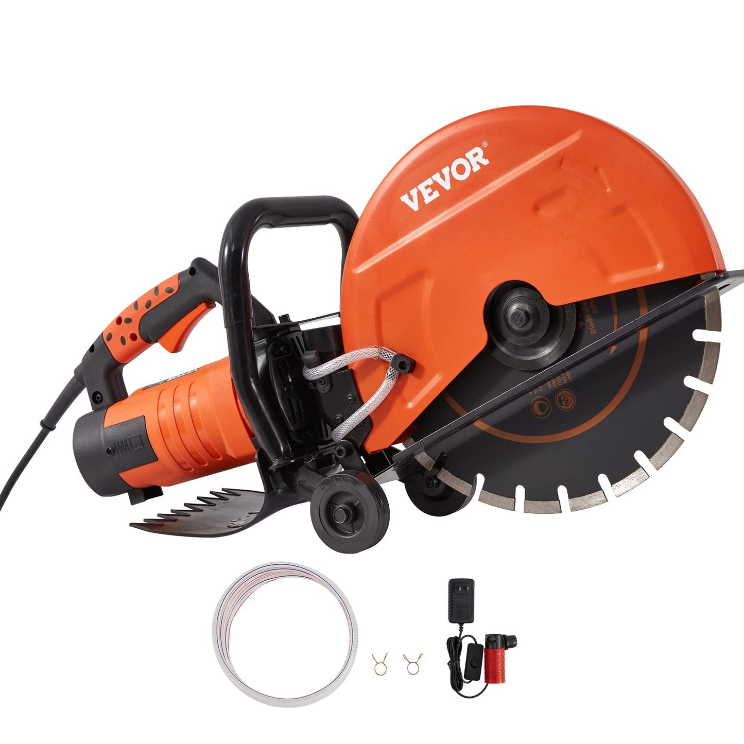 VEVOR Electric Concrete Saw, 14 in Circular Saw Cutter with 5 in Cutting Depth, Wet/Dry Disk & Demolition Jack Hammer, 3500W Jack Hammer Concrete Breaker 1900 BPM Heavy Duty Electric Jack