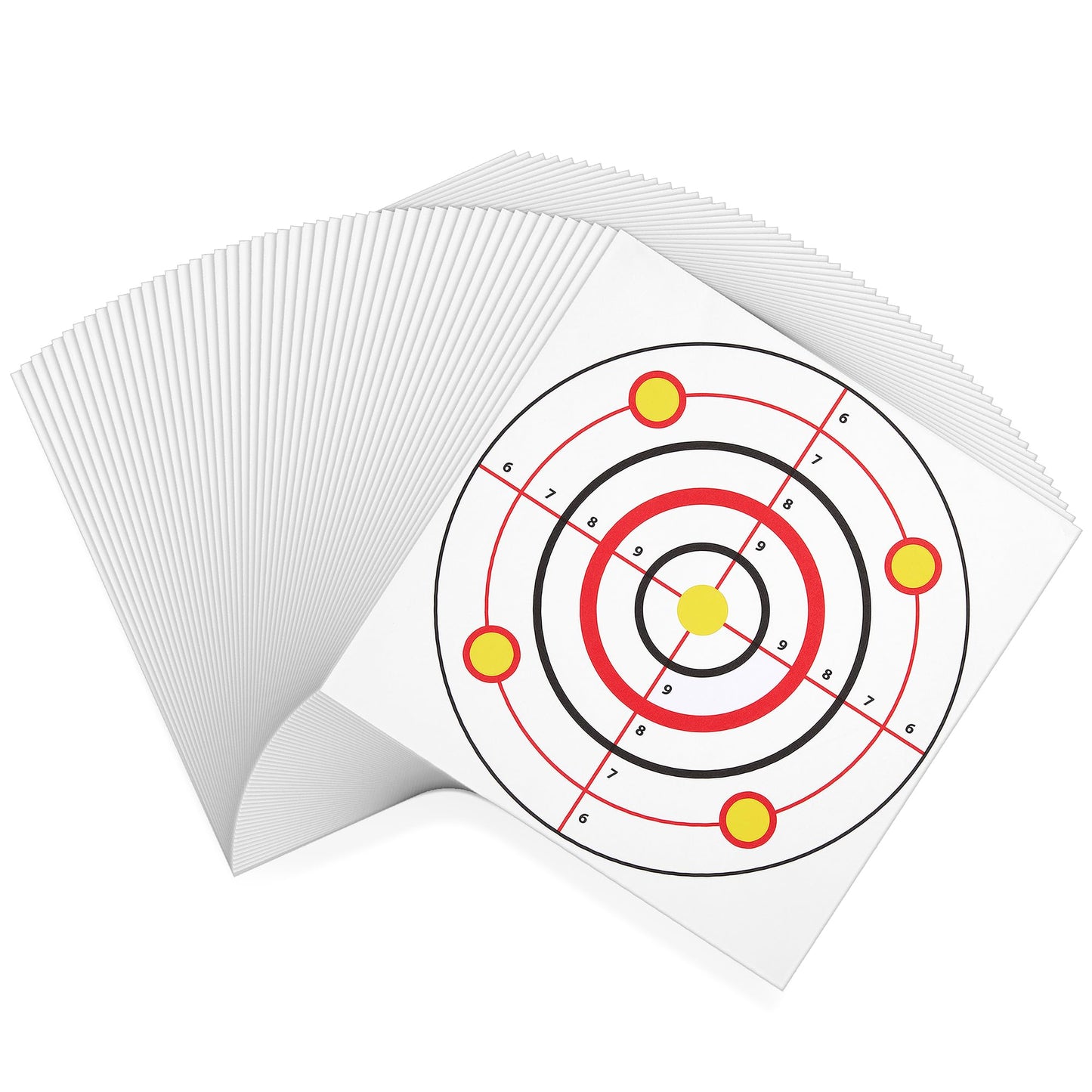 Juvale Paper Shooting Targets - High-Visibility Bullseye for Archery Accessories - Indoor & Outdoor Use with Paper Targets - Versatile Shooting Accessories - 11 x 11 in - Pack of 50