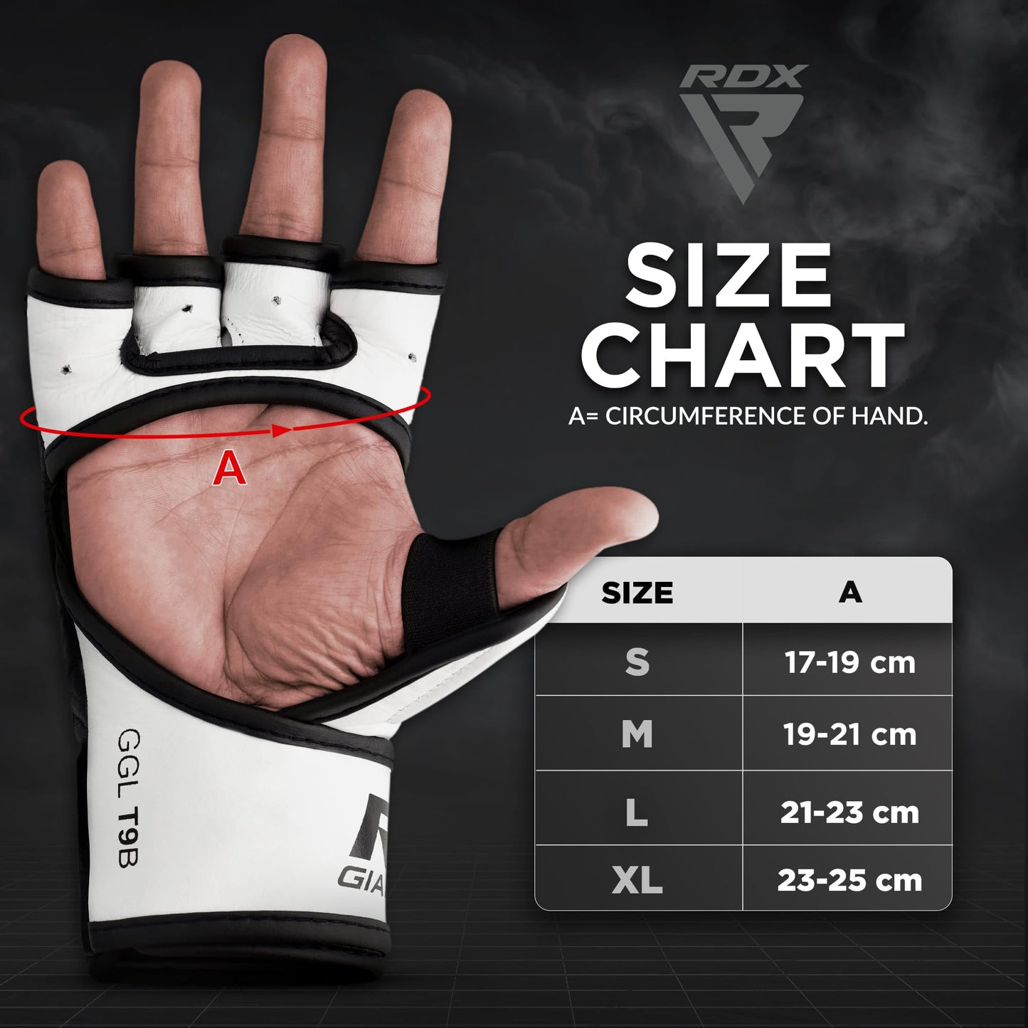 RDX MMA Gloves for Martial Arts Grappling Sparring Training, Cowhide Leather Open Palm, Long Wrist Strap Padded Mitts for Muay Thai, Punching Bag, Speedball Workout Kickboxing Cage Fighting