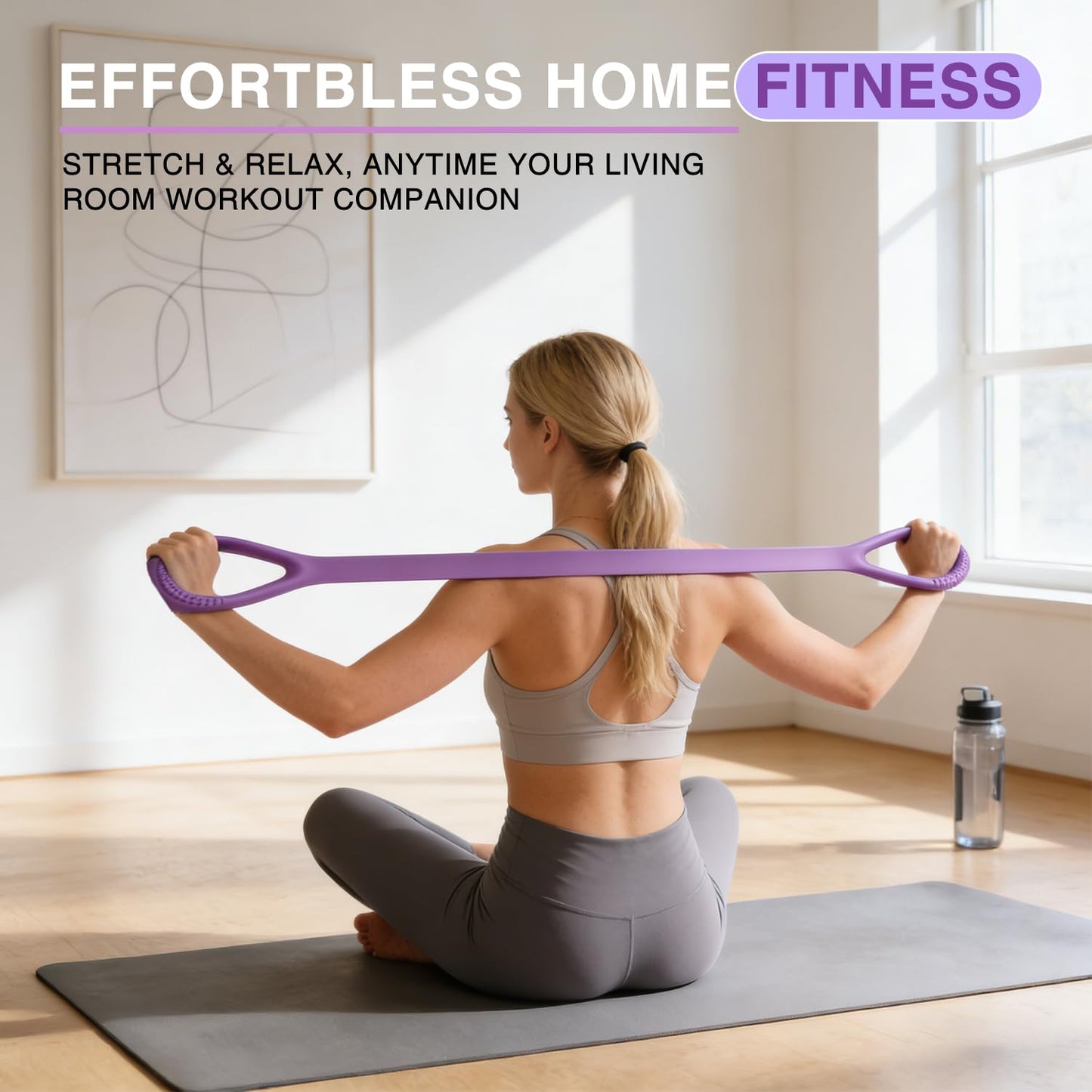 Figure 8 Resistance Band, 3pc Arm Back Shoulder Exercise Bands, Elastic Rope Stretch Fitness Band for Chest Expander, Yoga, Gym Fitness Pulling Rope