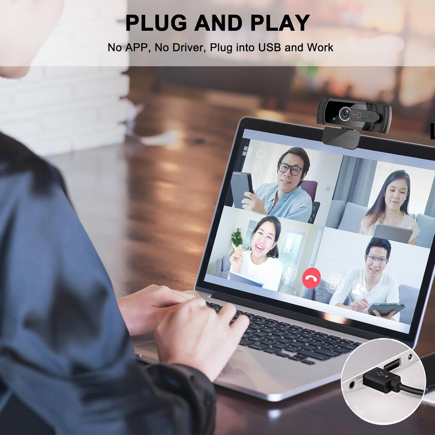 skybess 1080P 110 HD Webcam, Live Stream Web Camera with Microphone and Privacy Cover - View USB Webcam for PC Zoom