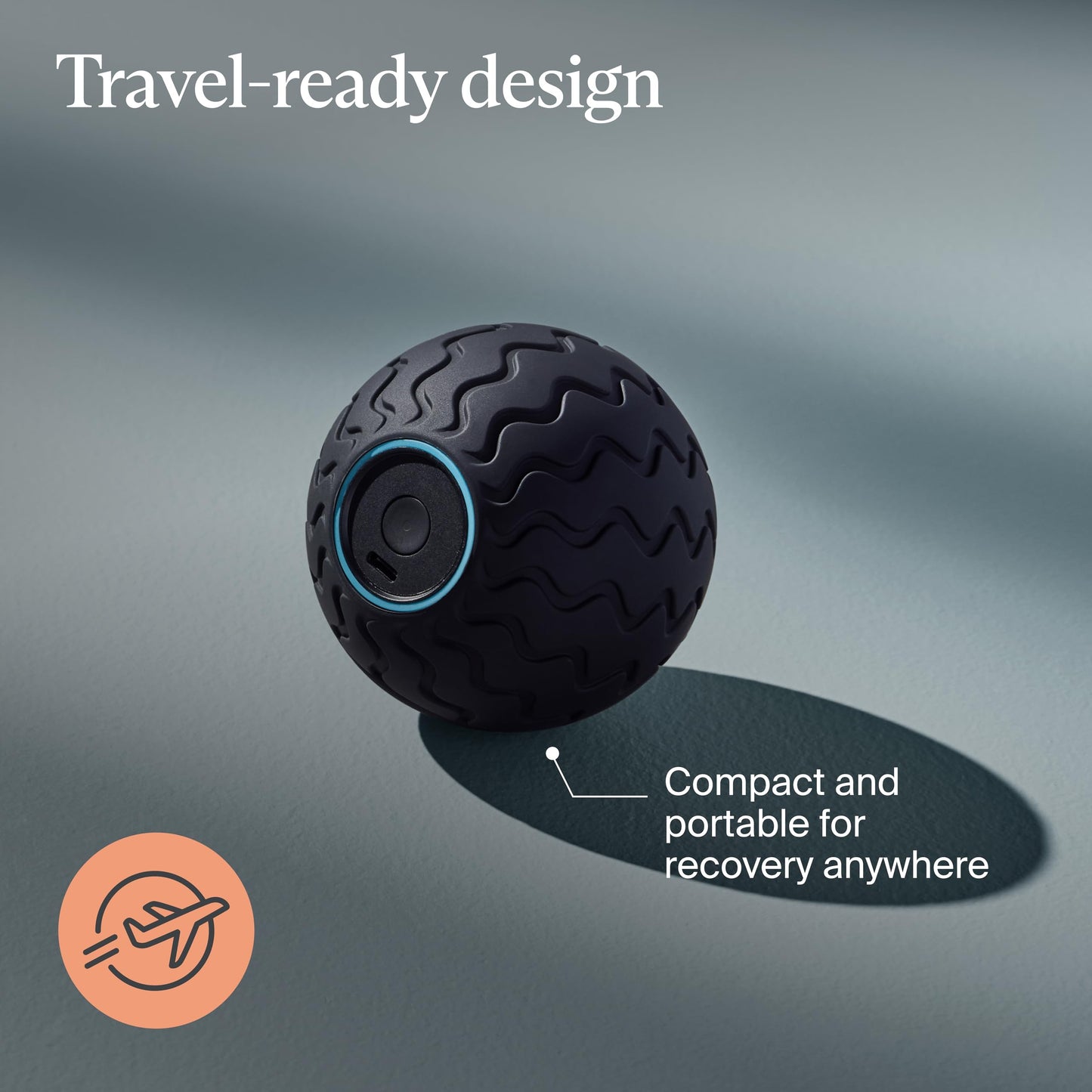 Therabody WaveSolo - Handheld Bluetooth Enabled Massage Device, Ultra Portable Vibration Therapy Ball w/QuietRoll Technology & 3 Customizable Vibration Frequencies