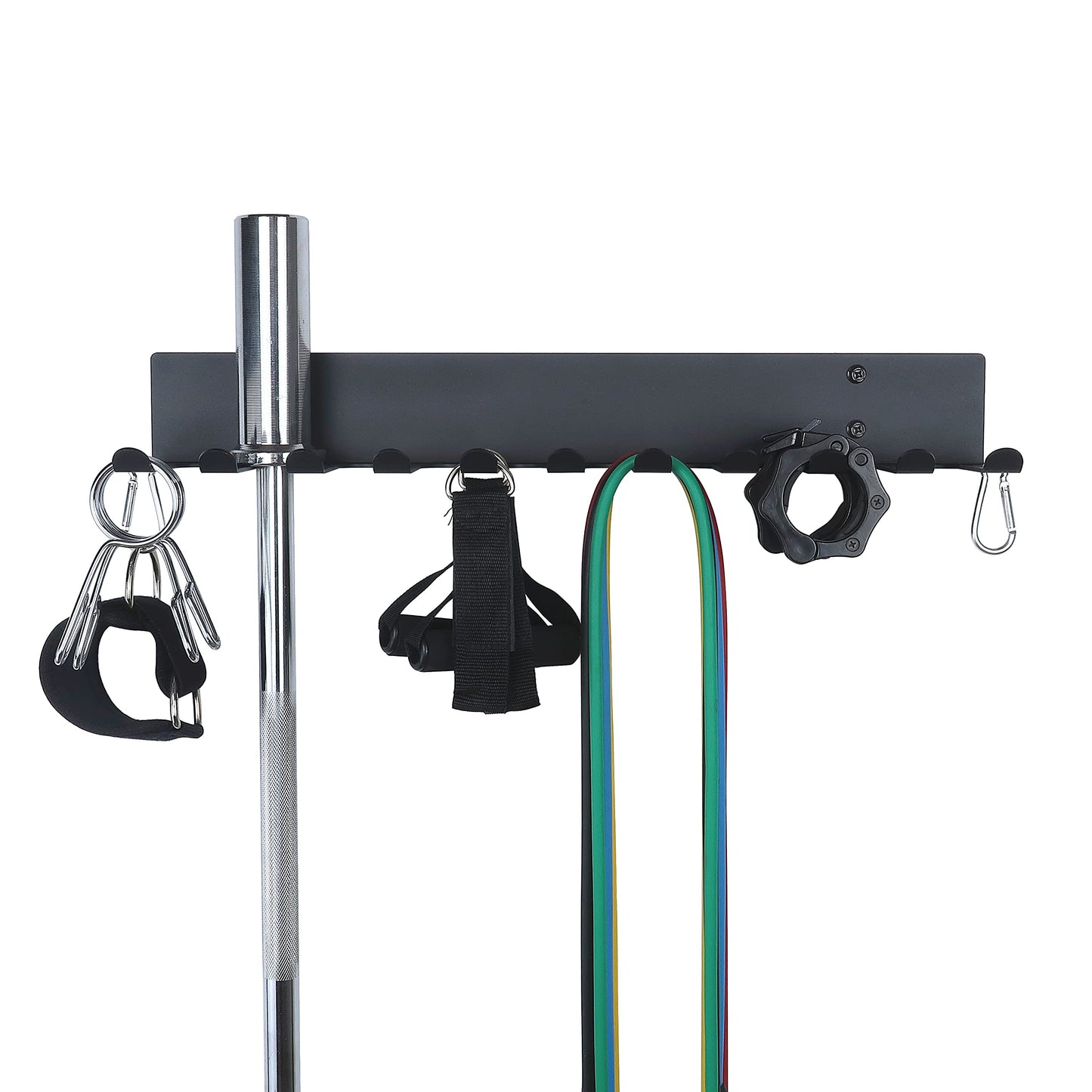 Topsair Gym Storage Rack Resistance Band Rack Wall Mount Barbell Rack Heavy Duty Home Gym Storage Rack for Gym Equipment, Exercise Bands, Lifting Belts and Jump Ropes, Gym Accessories (11 prongs)