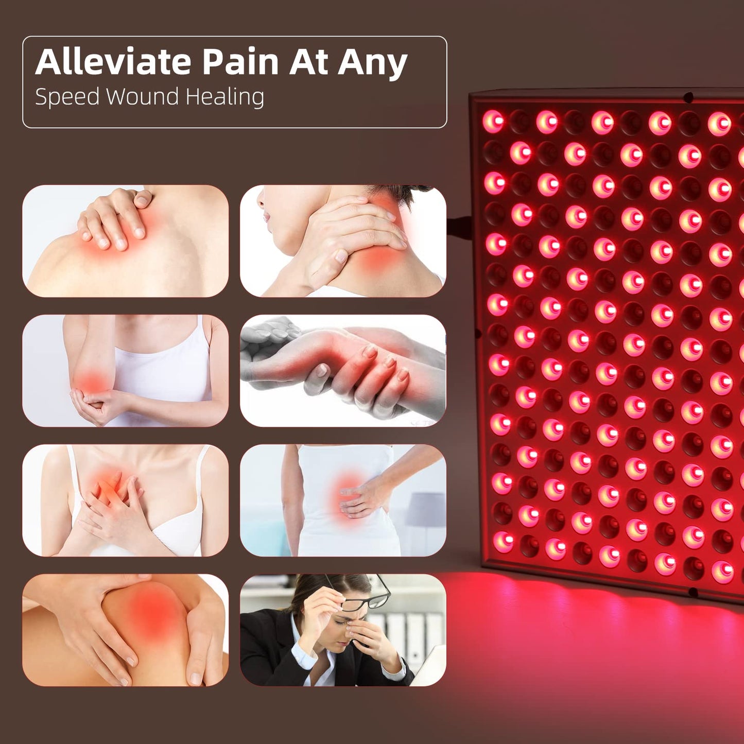 LED-Red-Light-Therapy-Device - 45W LED Panel Deep 660nm and Near-Infrared 850nm Light Combo for Skin Beauty, Pain Relief of Muscles and Joints