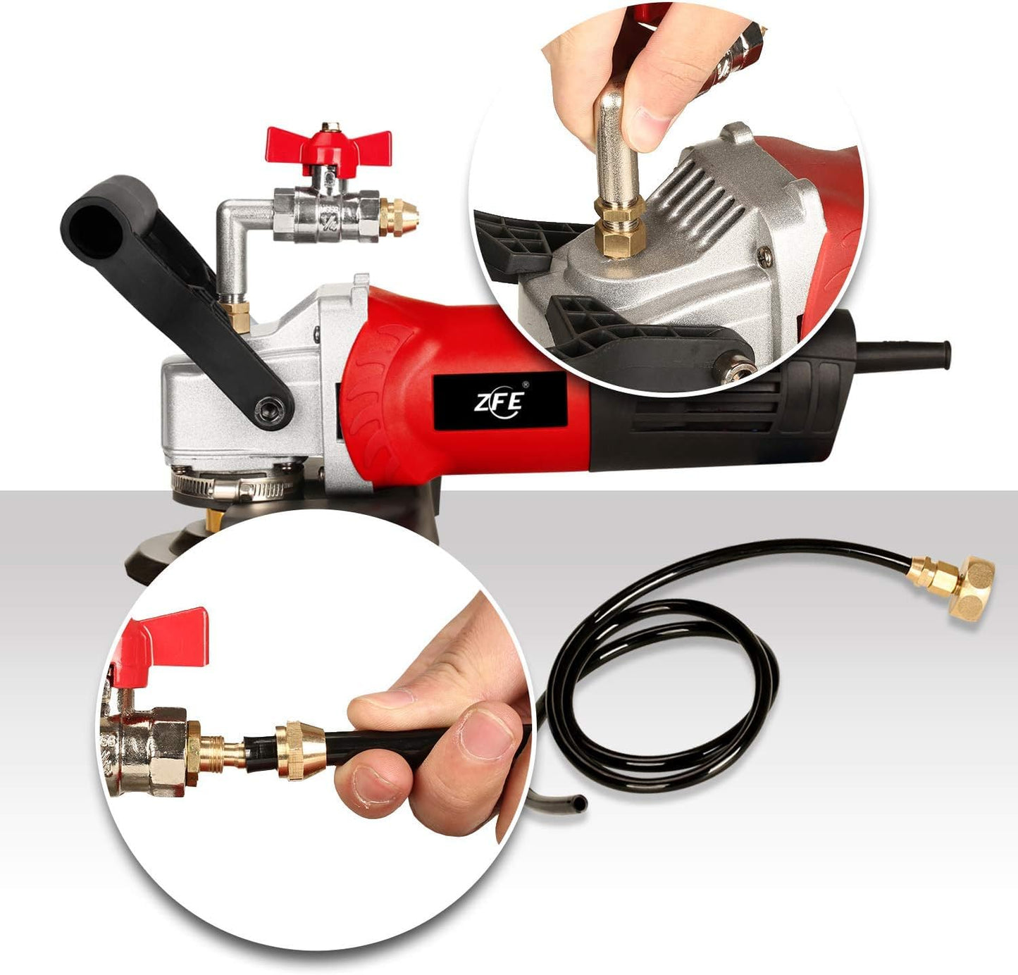 800W/110V Variable Speed 4'' Wet Polisher / Grinder & Granite Diamond Polishing Pads Concrete Polisher Stone Polisher for Granite/Marble/Concrete/Stones (PA0001000-2)