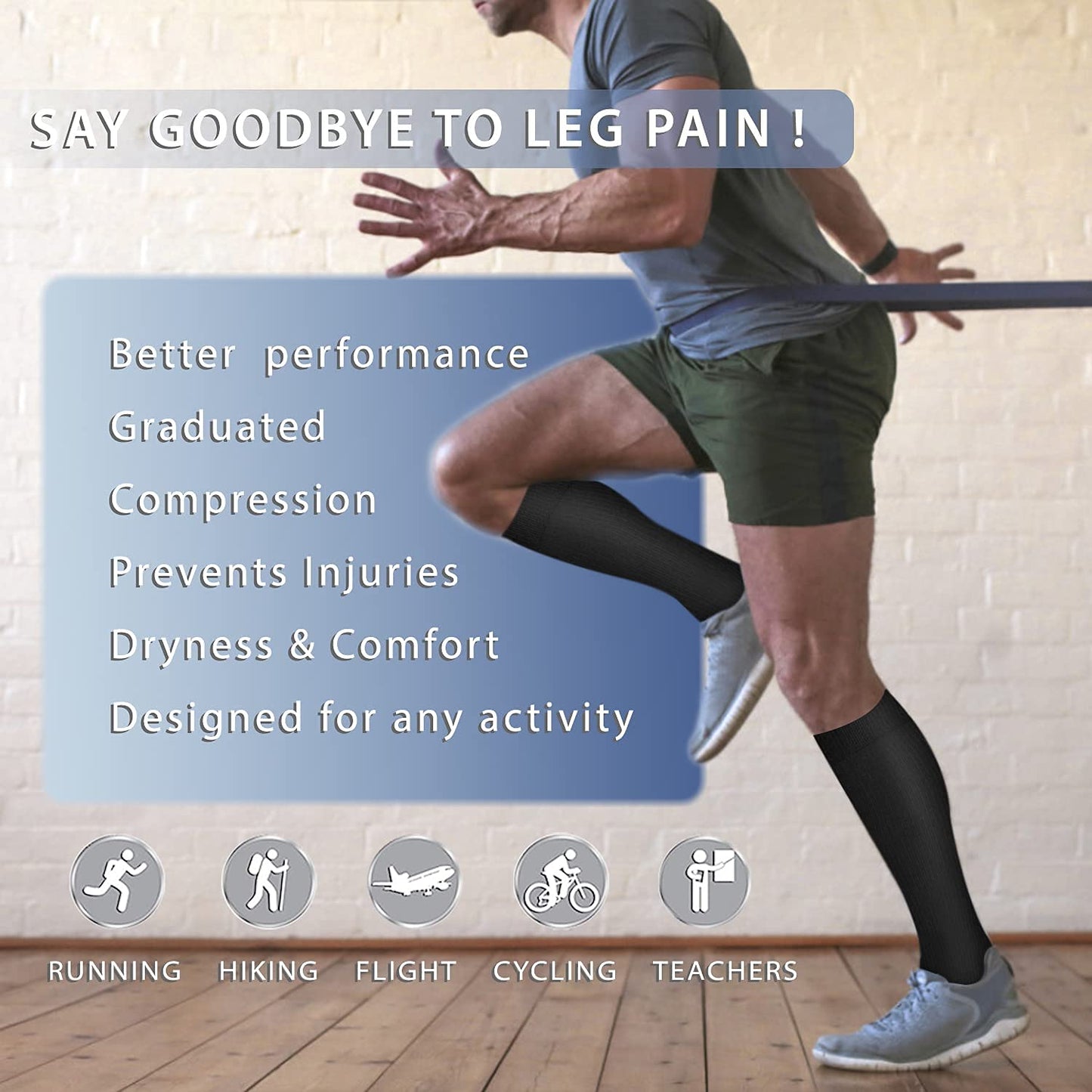 Copper Compression Socks 15-20 mmHg for Men & Women 8 Pairs – Circulation Support for Nurses, Travel, Running, Hiking, Soccer,Gift,Pregnant, Nurses(L/XL)
