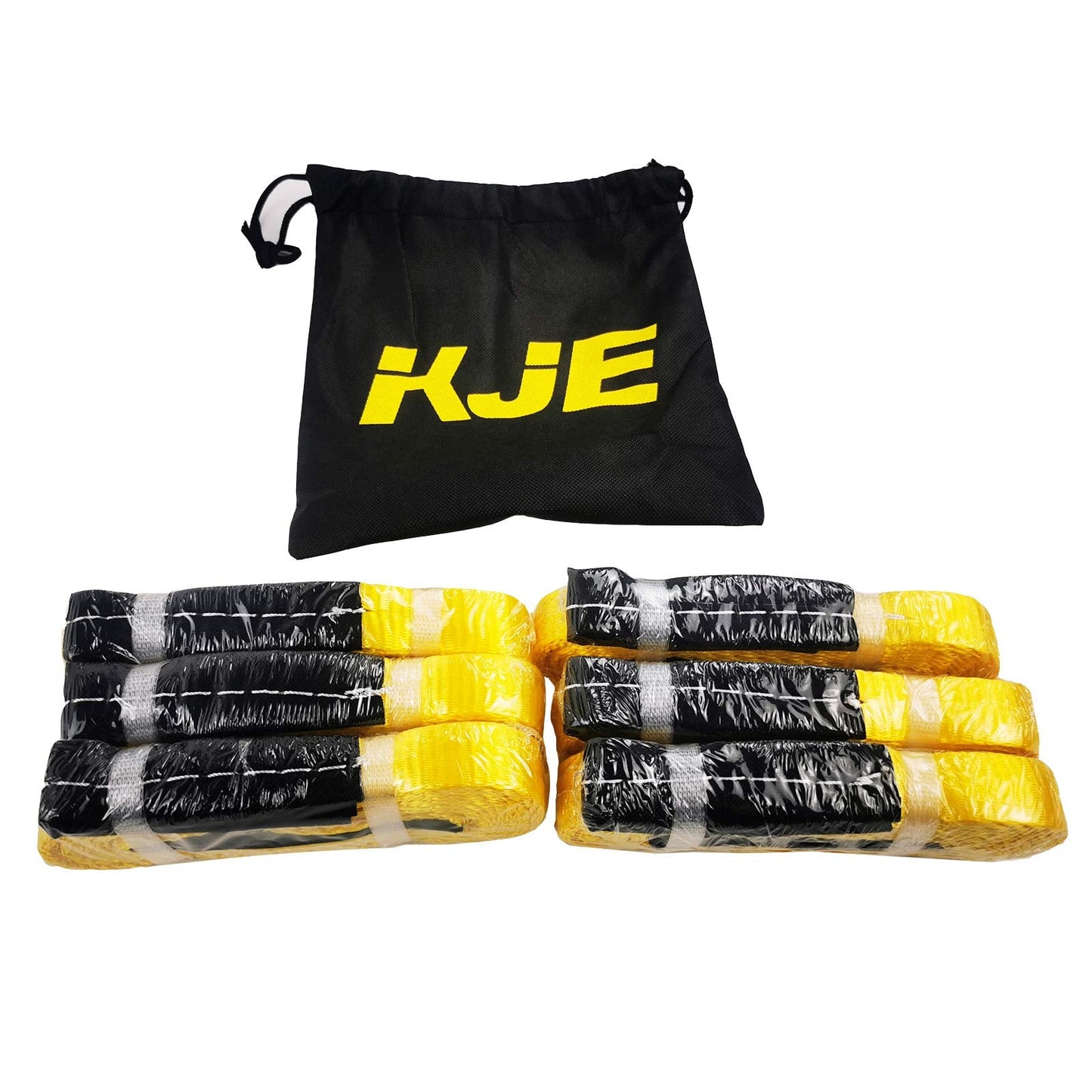 6 Pcs Lift Sling Straps 1" x8' Heavy Duty Lifting Sling Web Town Strap with 2 Reinforced Loops,5000lbs Break Strength,Wear Guard End