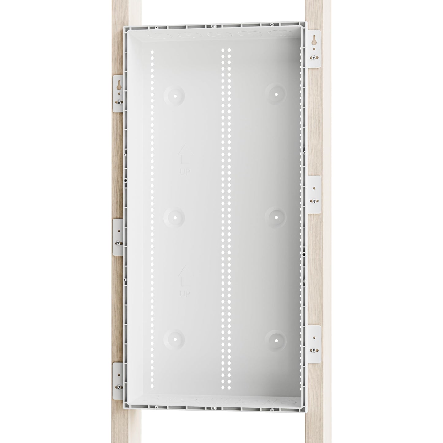 Legrand - On-Q 30 Inch Media Enclosure, WiFi Electrical Box, Cable Management Box for Distribution of Networking Service, Recessed Media Box Lets Signal Through, White, ENP3050NA