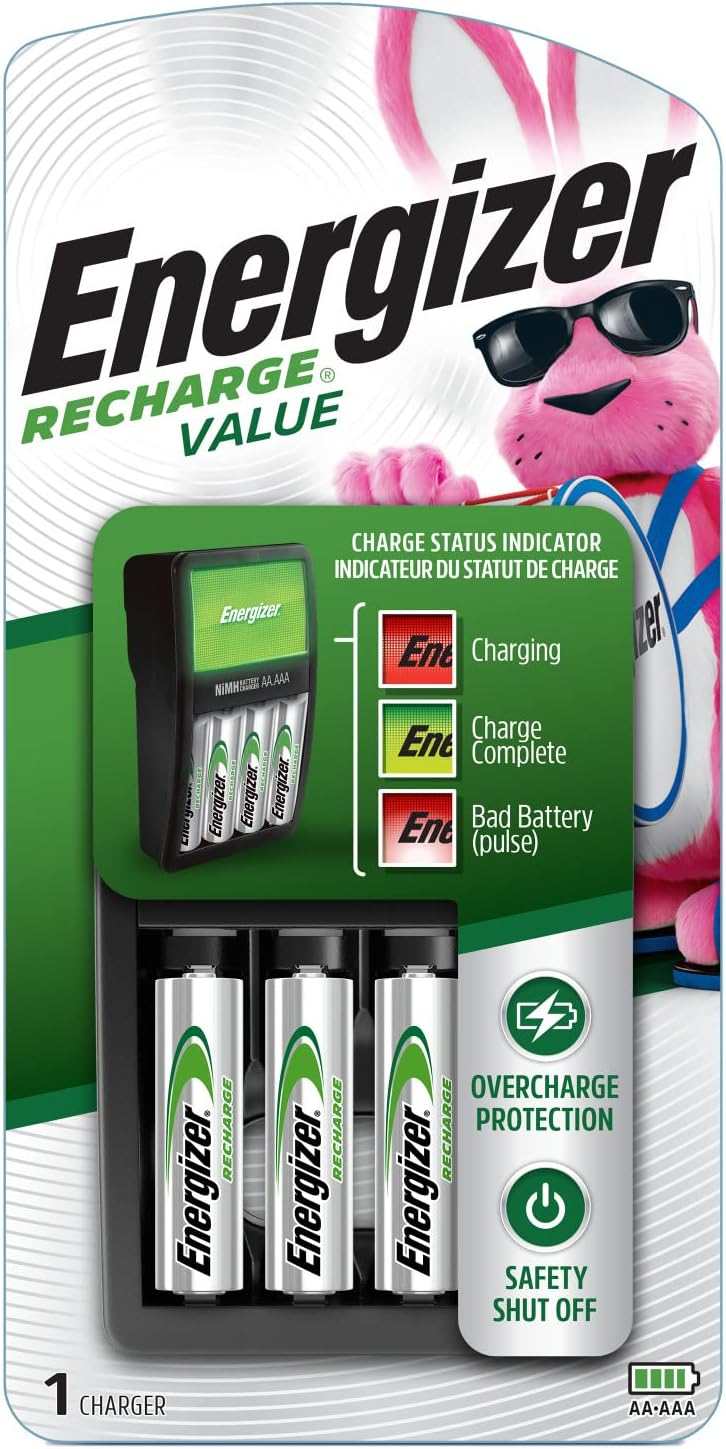 Energizer Recharge Value Charger for NiMH Rechargeable AA and AAA Batteries
