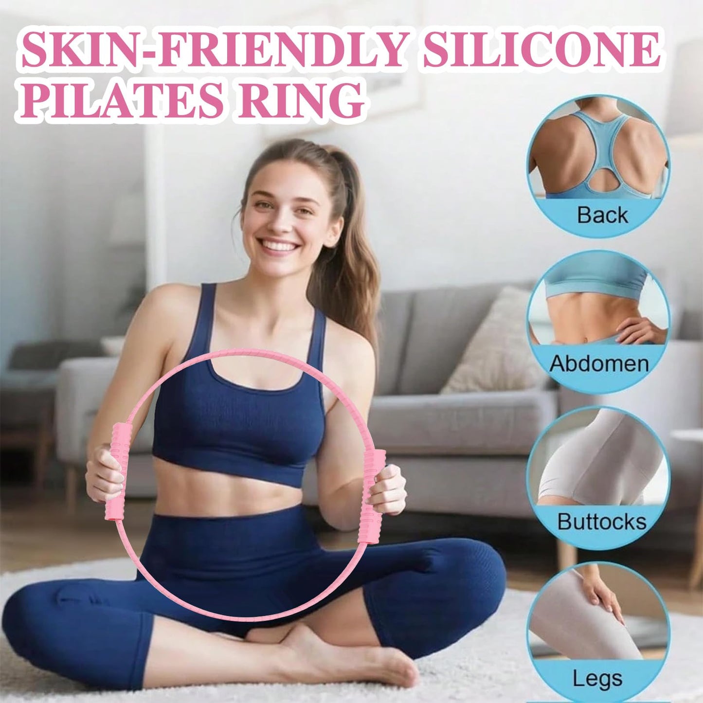 gymfrog 13 PCS Pilates Equipment Kit for Women,Pilates Ring and Ball Set with Resistance Bands,Core Sliders, Socks, Bag & Guide for Starter Home Workout Fitness Gym Essentials