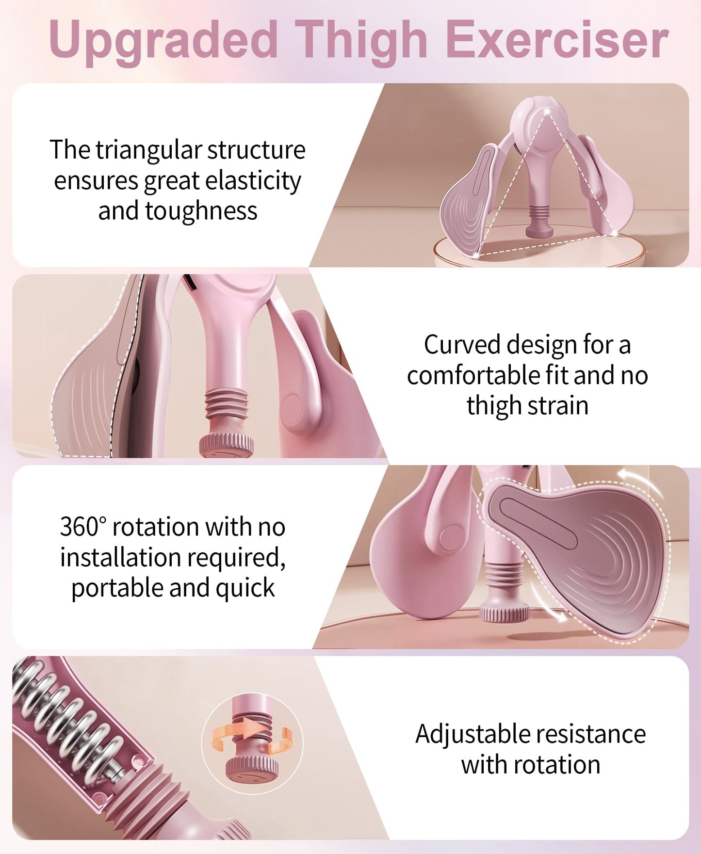 Pelvic Floor Exercise Device Kegel Exerciser Muscle Trainer 15-70lbs Adjustable for Women/Men, Inner Thigh Exerciser Hip Abductor Machine with Resistance Band, Leg Workout
