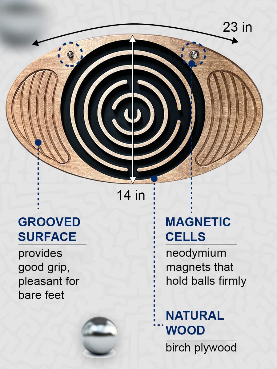 Wooden Balance Board with Labyrinth - Fun Fitness Tool for Kids and Adults, Physical Therapy, Exercise Training