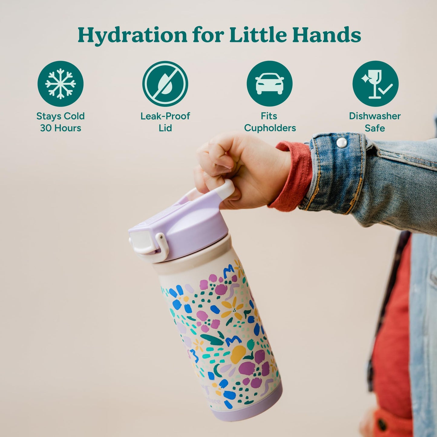 Reduce Hydrate Pro Kids 14oz Stainless Steel Insulated Water Bottle w/Straw – Spill Proof Tumbler for Kids – 30 Hour Cold Retention – Dishwasher Safe Leak-Proof Design - Jurassic Space