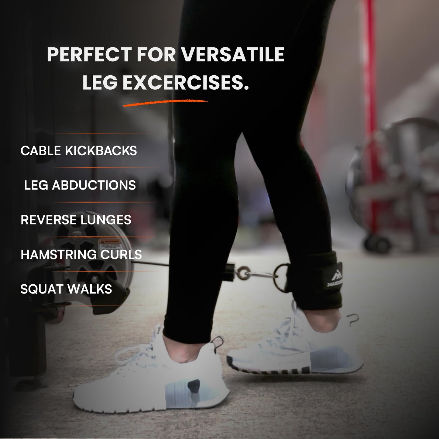 MaxOut360 Gym Ankle Straps for Cable Machines, Thick Padded Ankle Cuff Cable Attachment for Booty Workouts, Kickbacks, Hip Abductors, Lower Body Exercises, Purple Pair